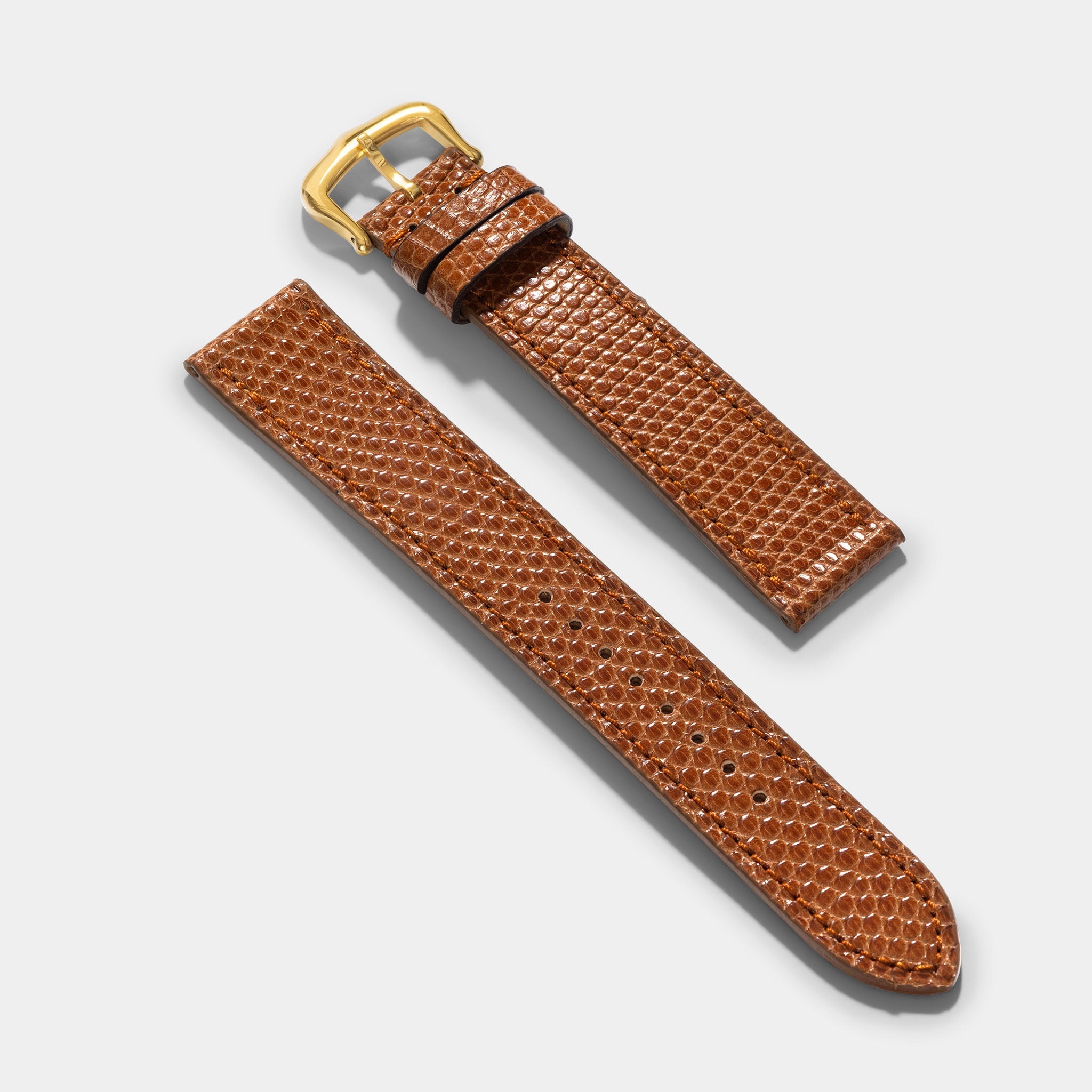 Uhrenarmband für Cartier 17.5mm - The Cognac Brown Lizard