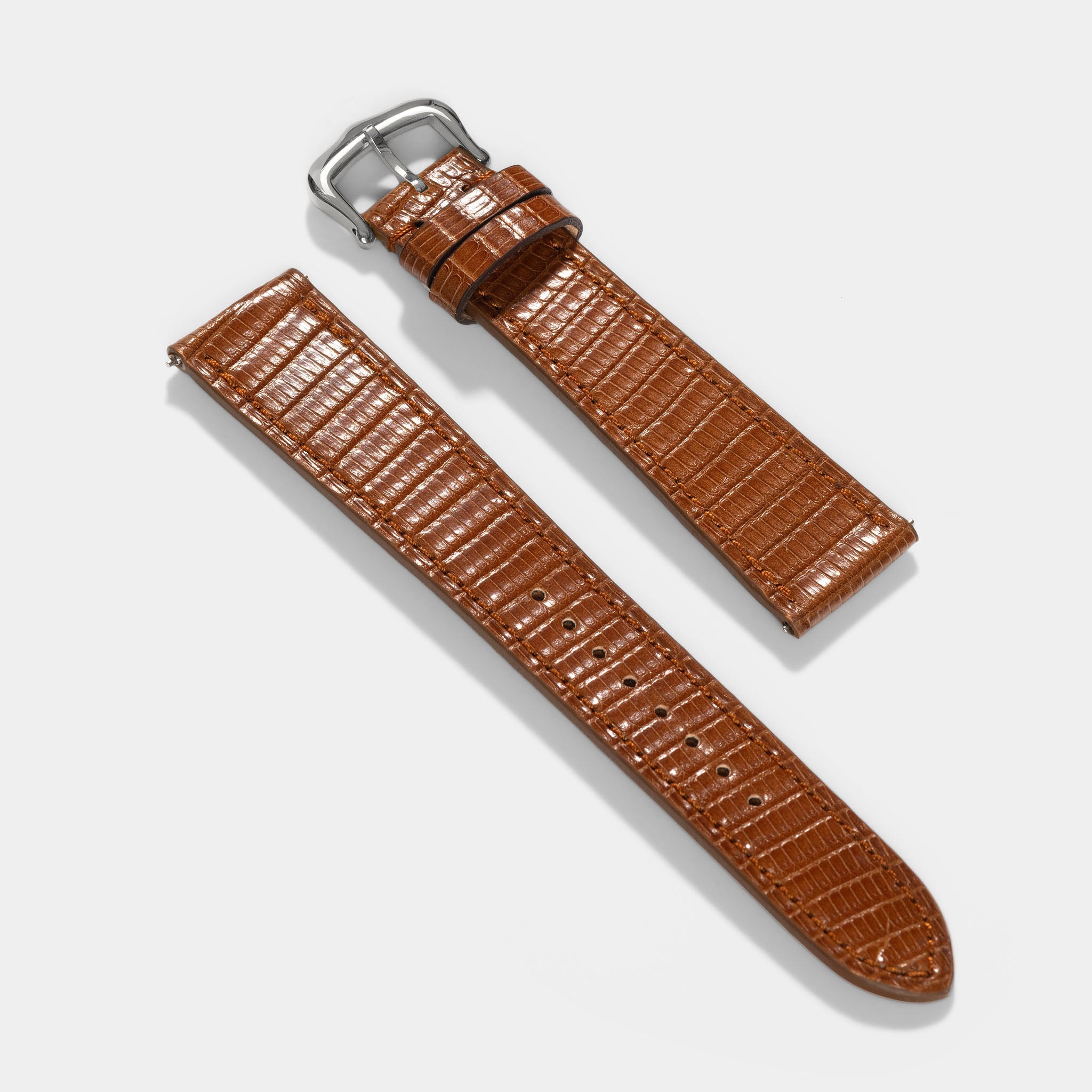 Uhrenarmband für Cartier Tank Must (2021-2024) - The Cognac Brown Lizard