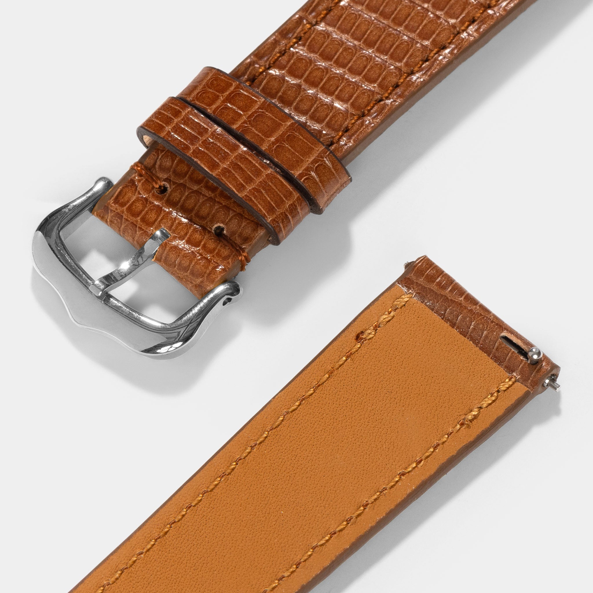 Uhrenarmband für Cartier Tank Must (2021-2024) - The Cognac Brown Lizard