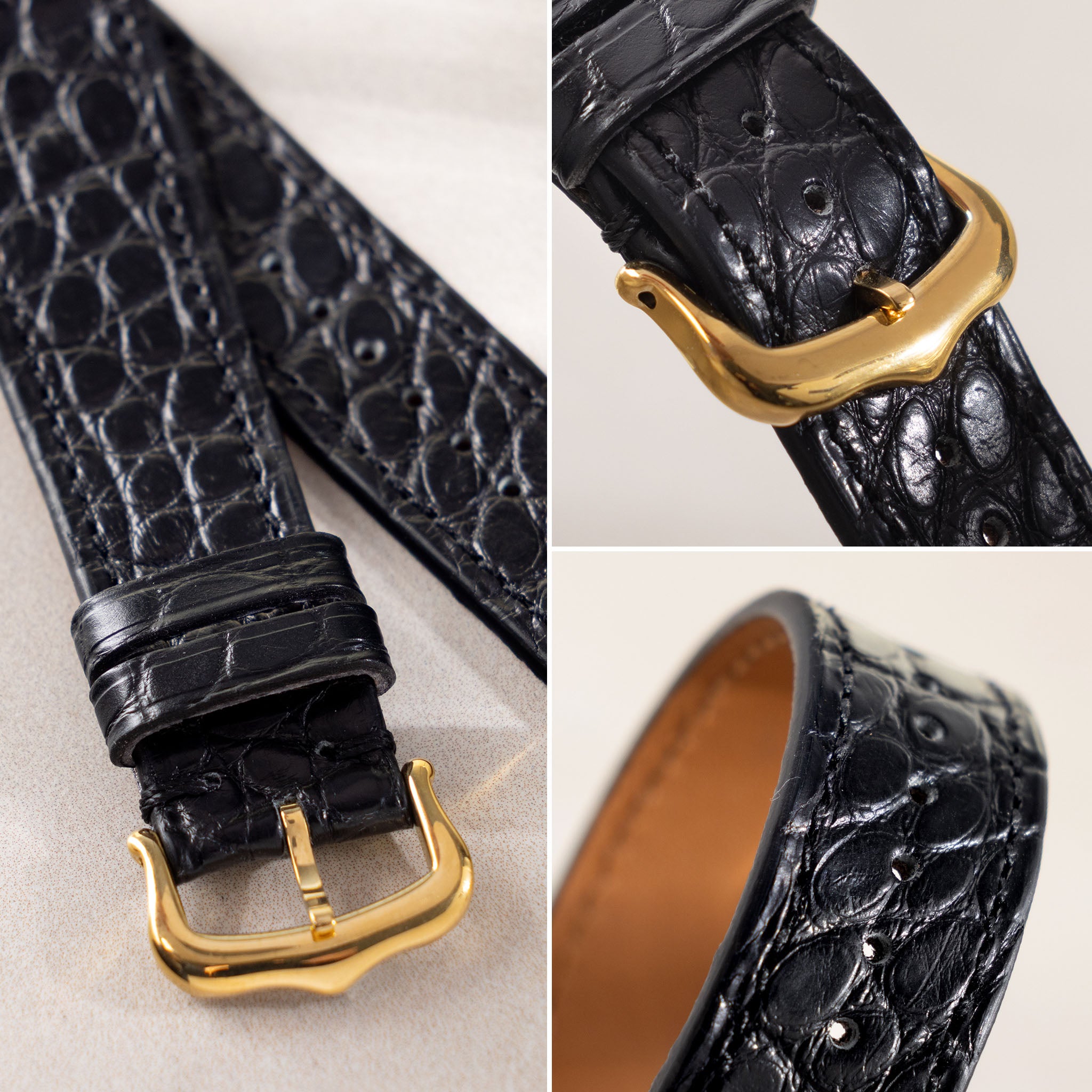 Uhrenarmband für Cartier 17.5mm - The Black Alligator