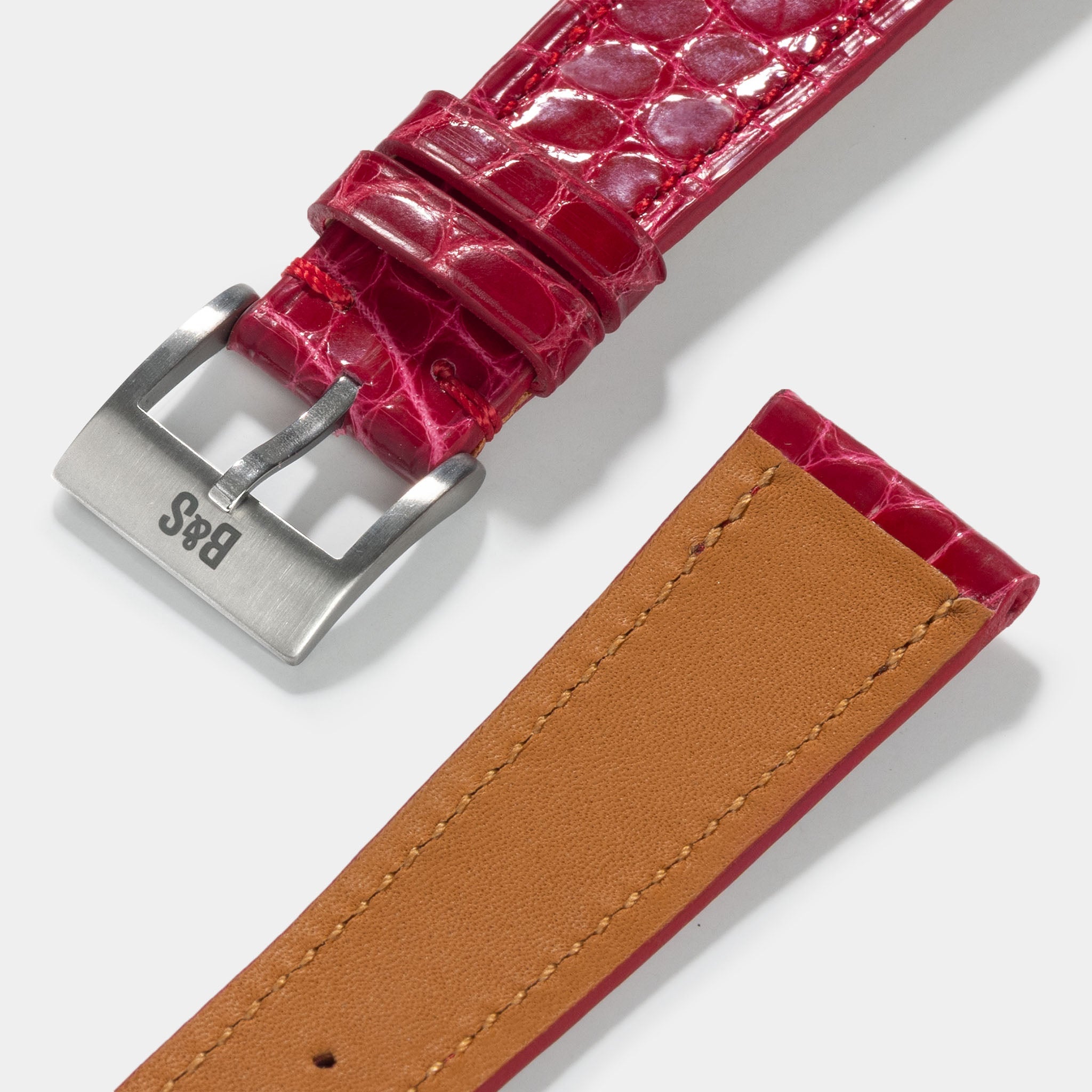 Red Alligator Leather Watch Strap