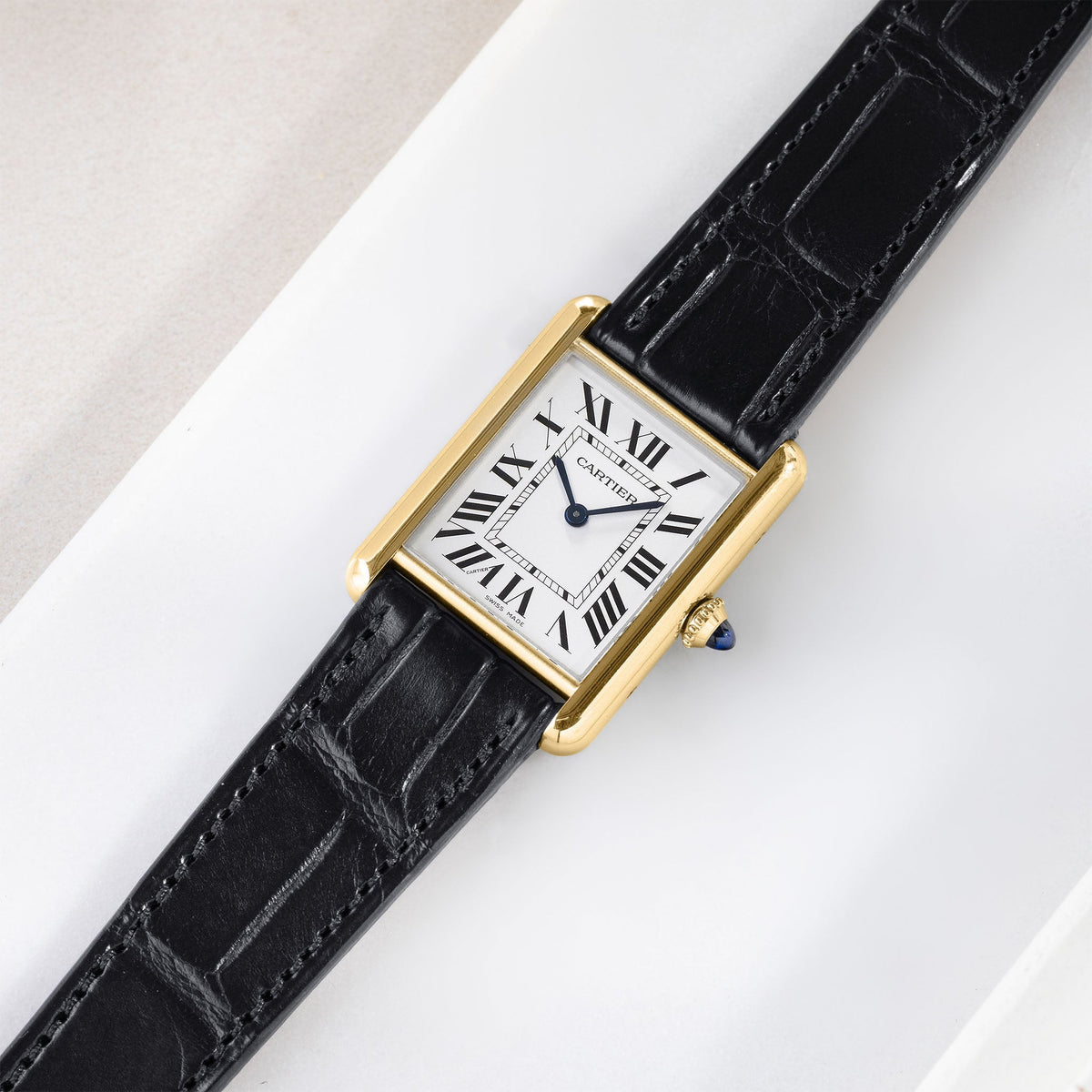 Strap for Cartier Tank Louis (2021 - Today) - Premium Black Alligator