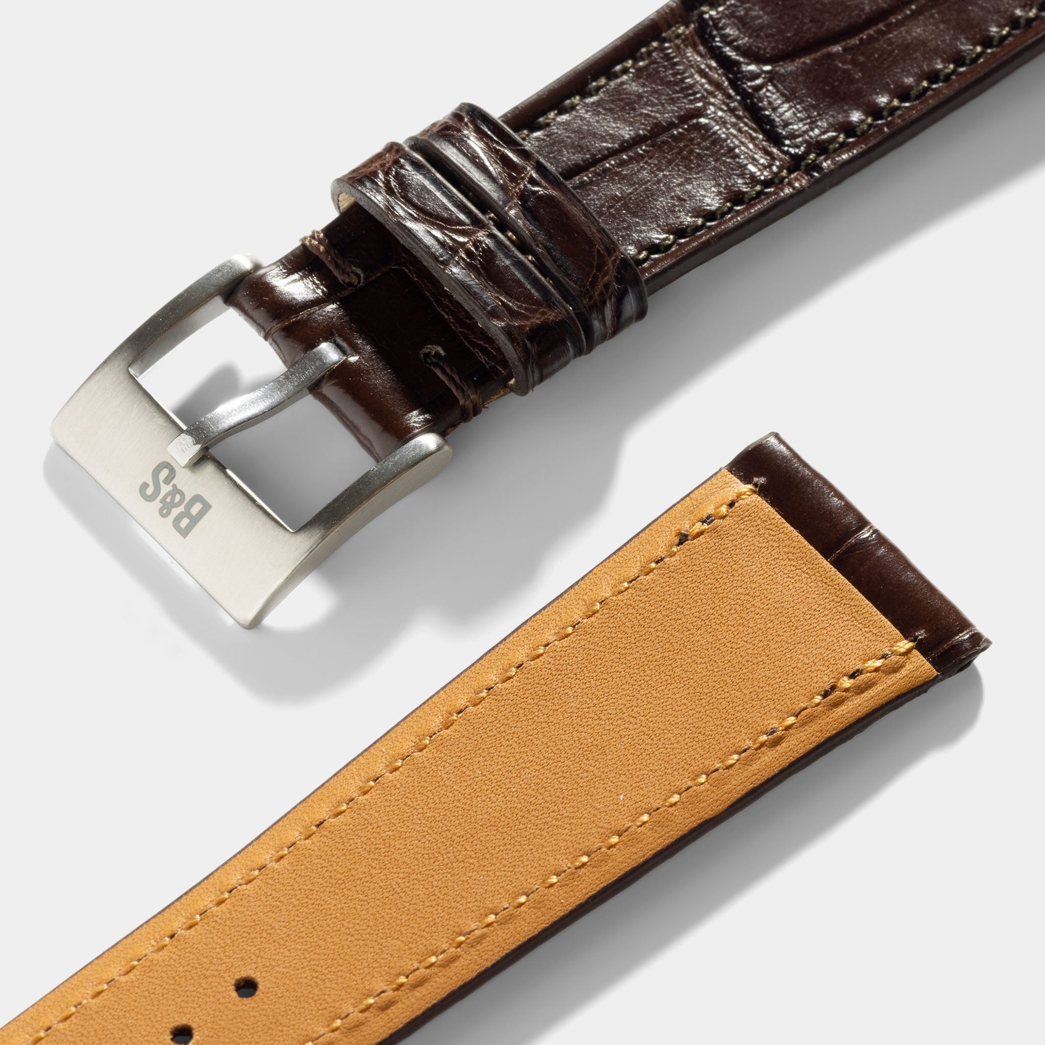 Premium Dark Chestnut Alligator Watch Strap