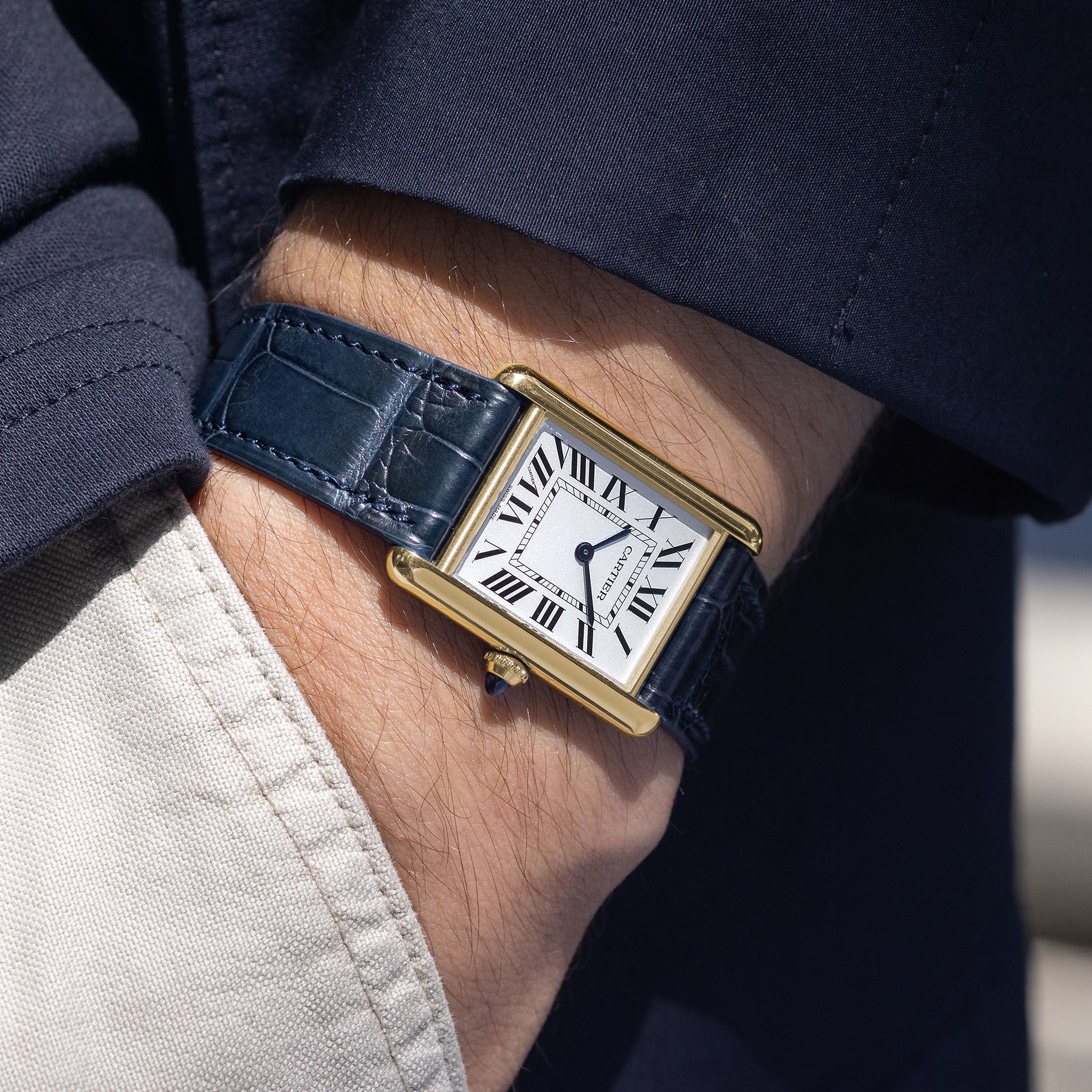 Premium Dark Blue Alligator Watch Strap