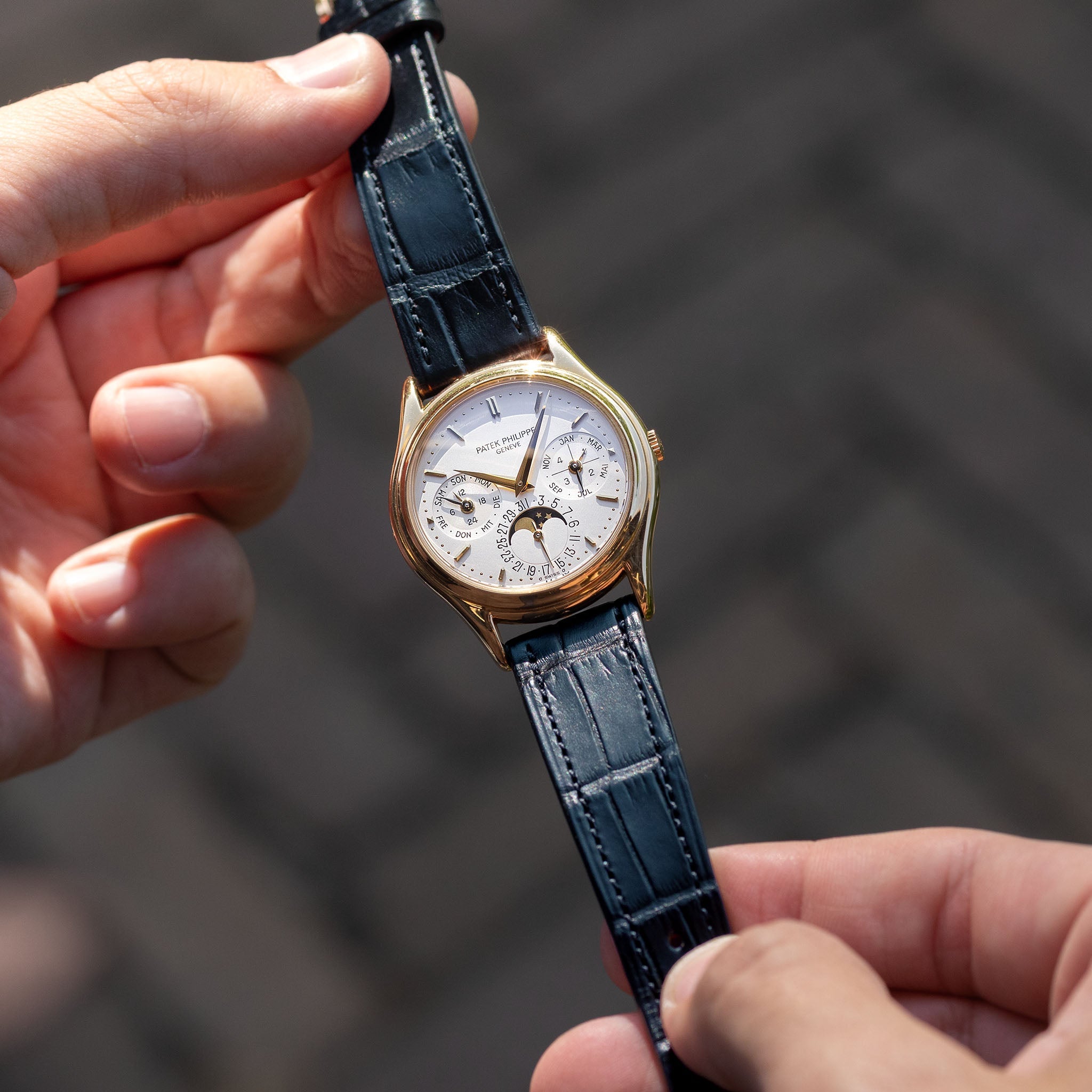 Premium Dark Blue Alligator Watch Strap