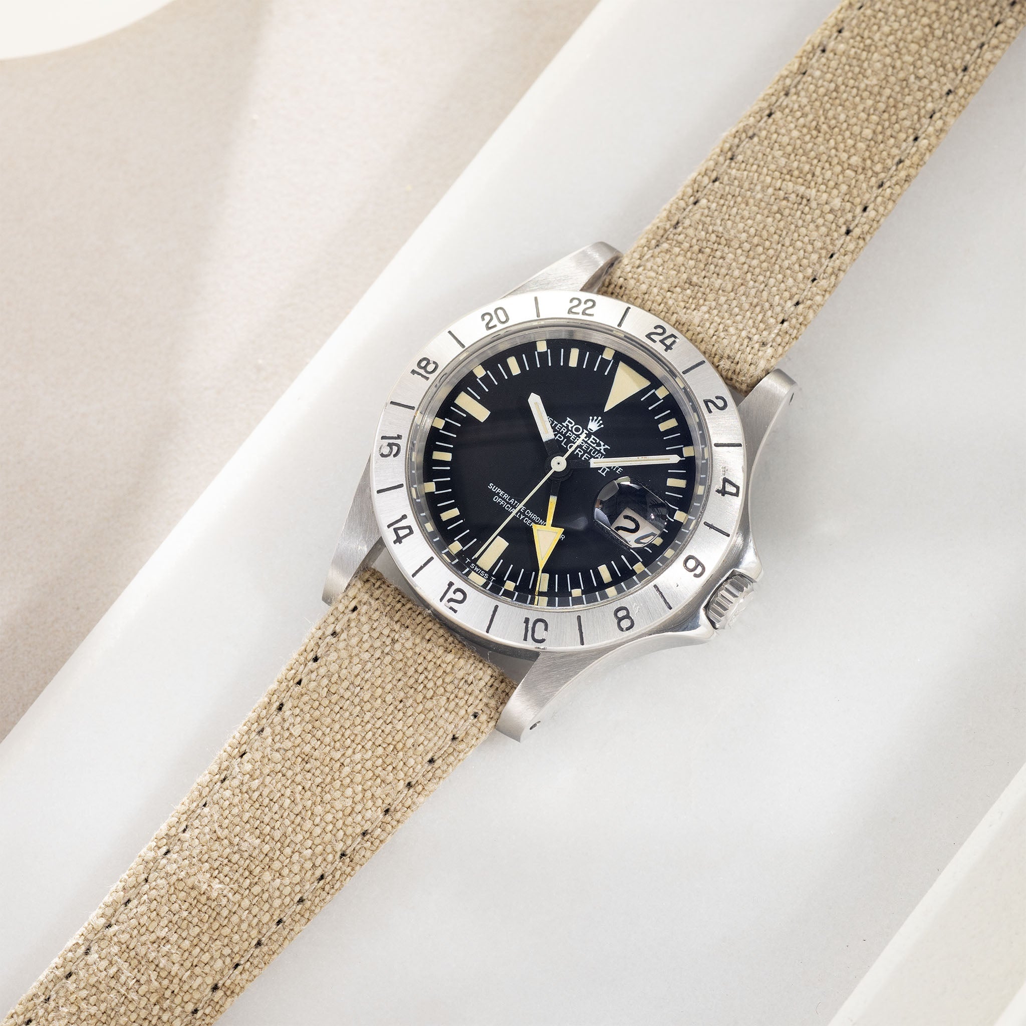 Linen Sand Canvas Watch Strap