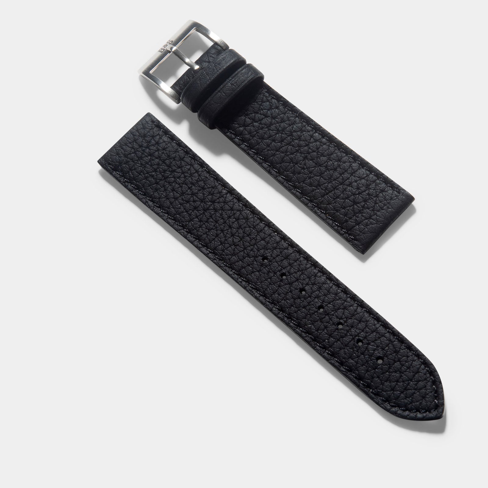 Noir Taurillon Leder Uhrenarmband Slim