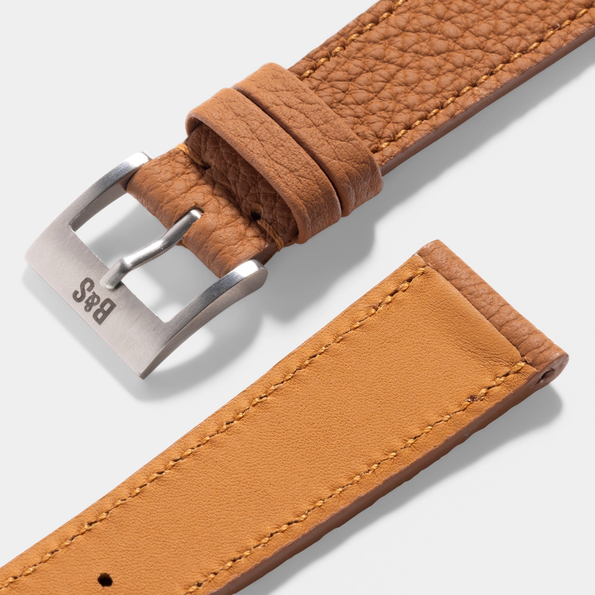 Strap for Patek Philippe 130 / 533 Chronograph - Cognac Brown Grana Leather Strap