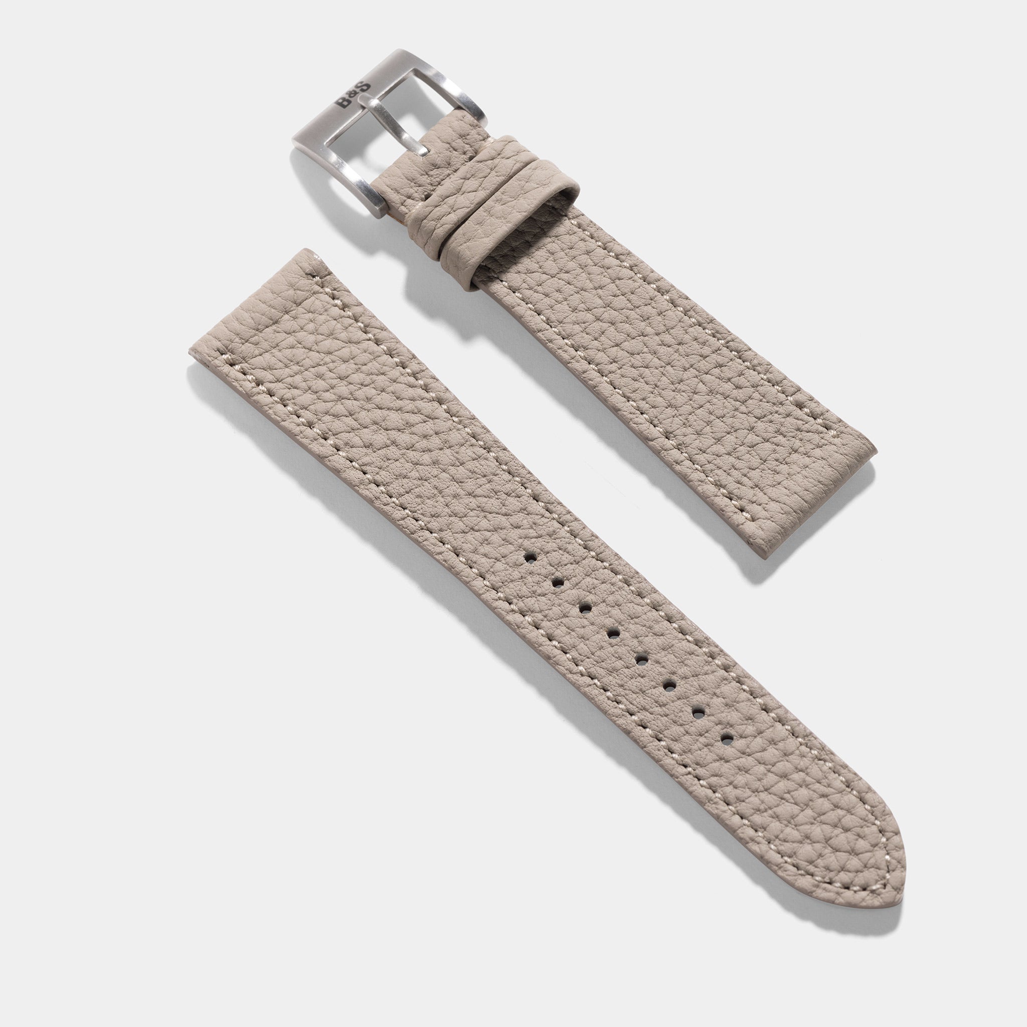 Grana Light Grey Tonal Leather Watch Strap