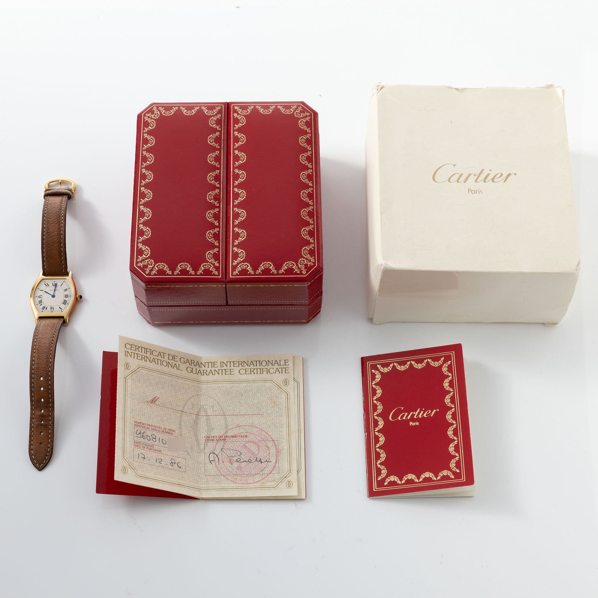 Cartier Tortue Ultra Thin mit Box und Papieren aus den 1980er
