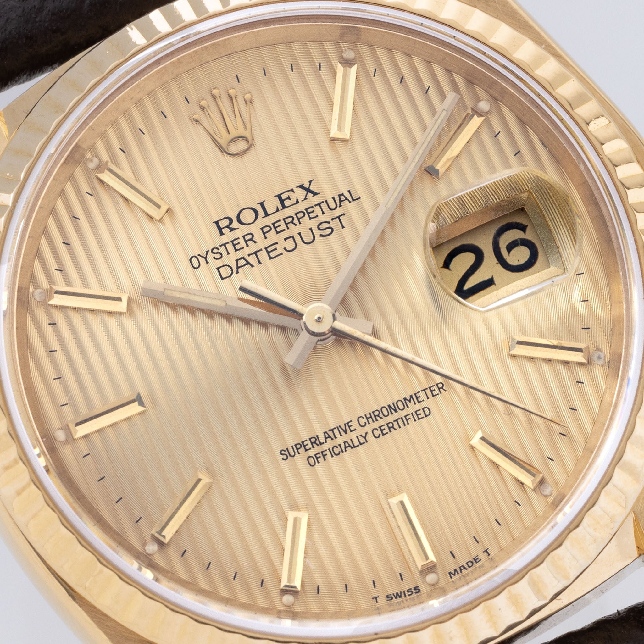 Rolex Datejust 16018 Tapestry Zifferblatt in 18 Karat Gelbgold