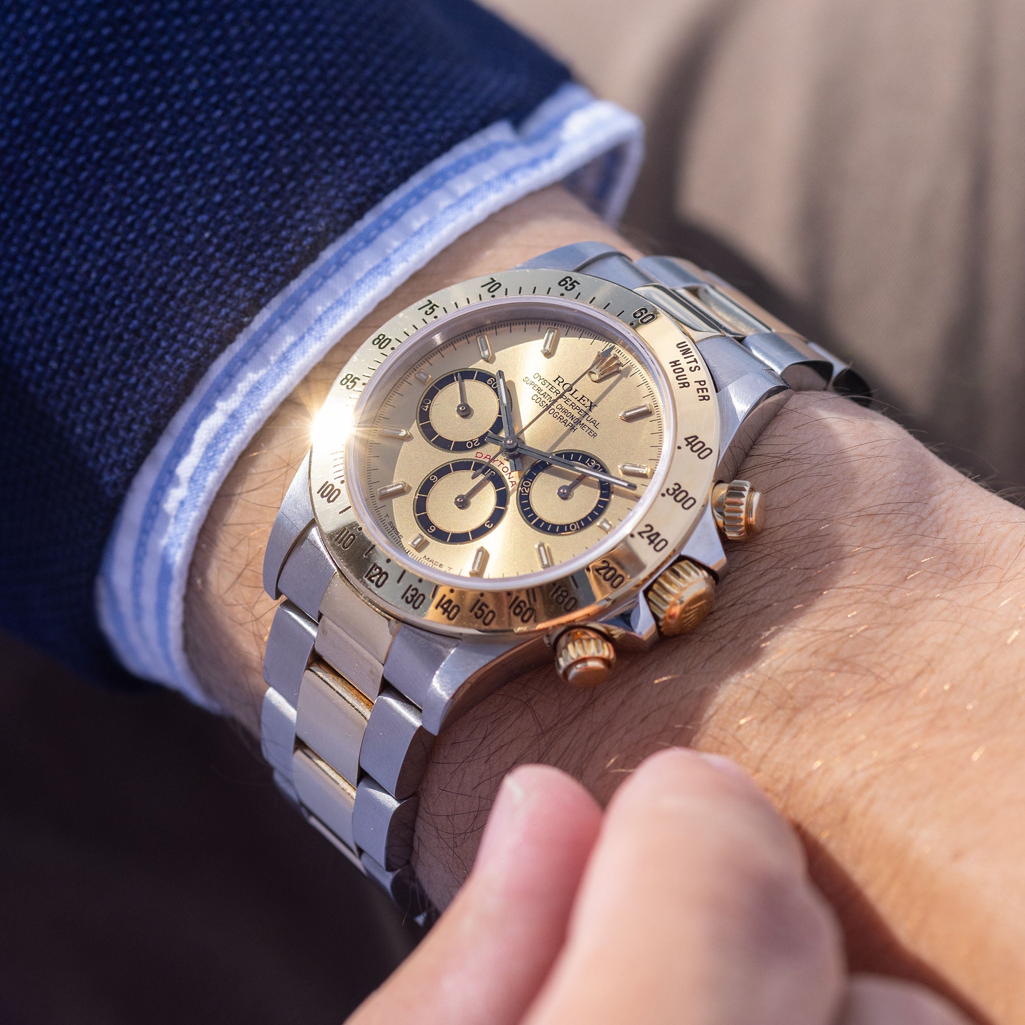 Rolex Cosmograph Daytona 16523 Mit 4-Liner Champagner Zifferblatt