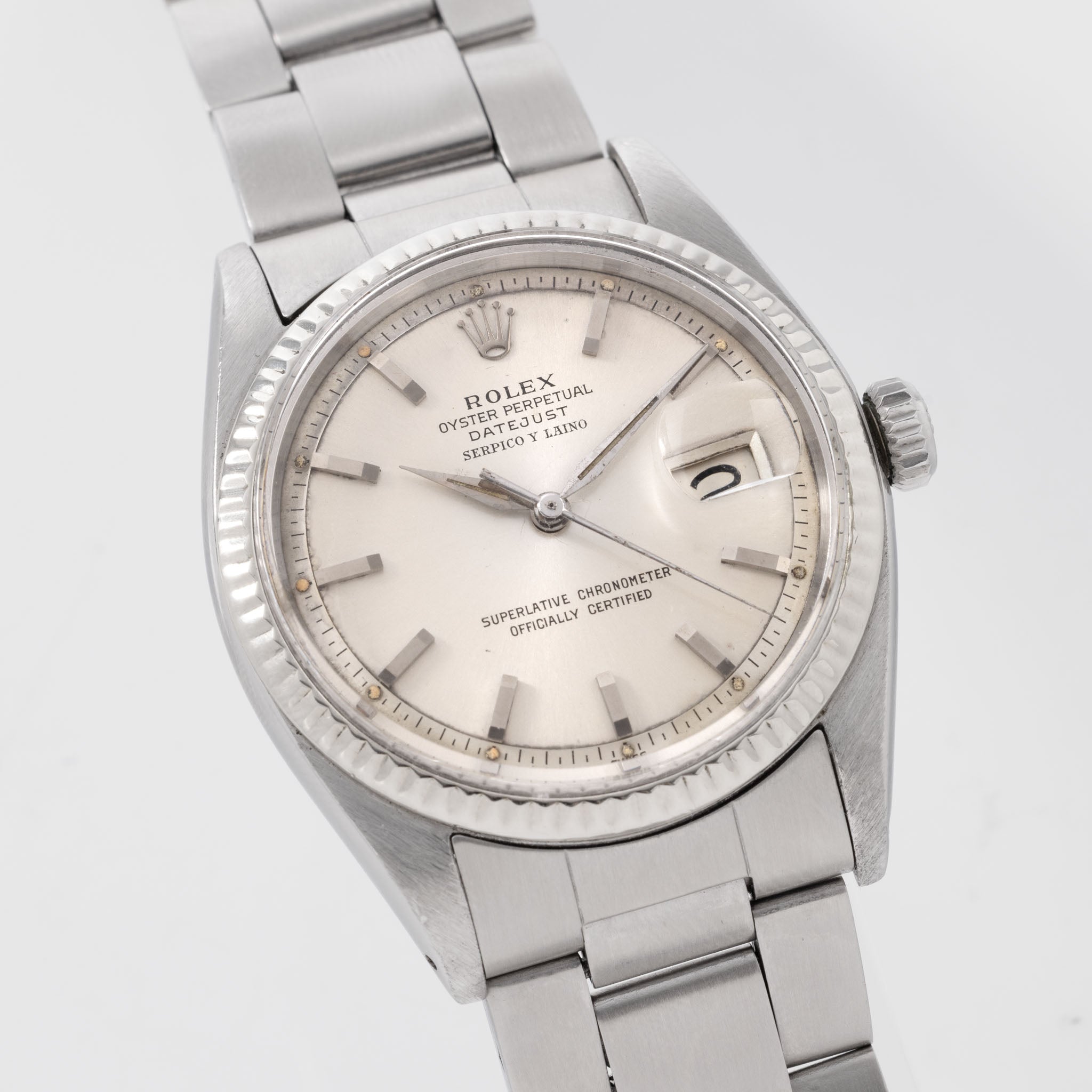 Rolex Datejust 1601 silver soleil Zifferblatt Serpico y Laino