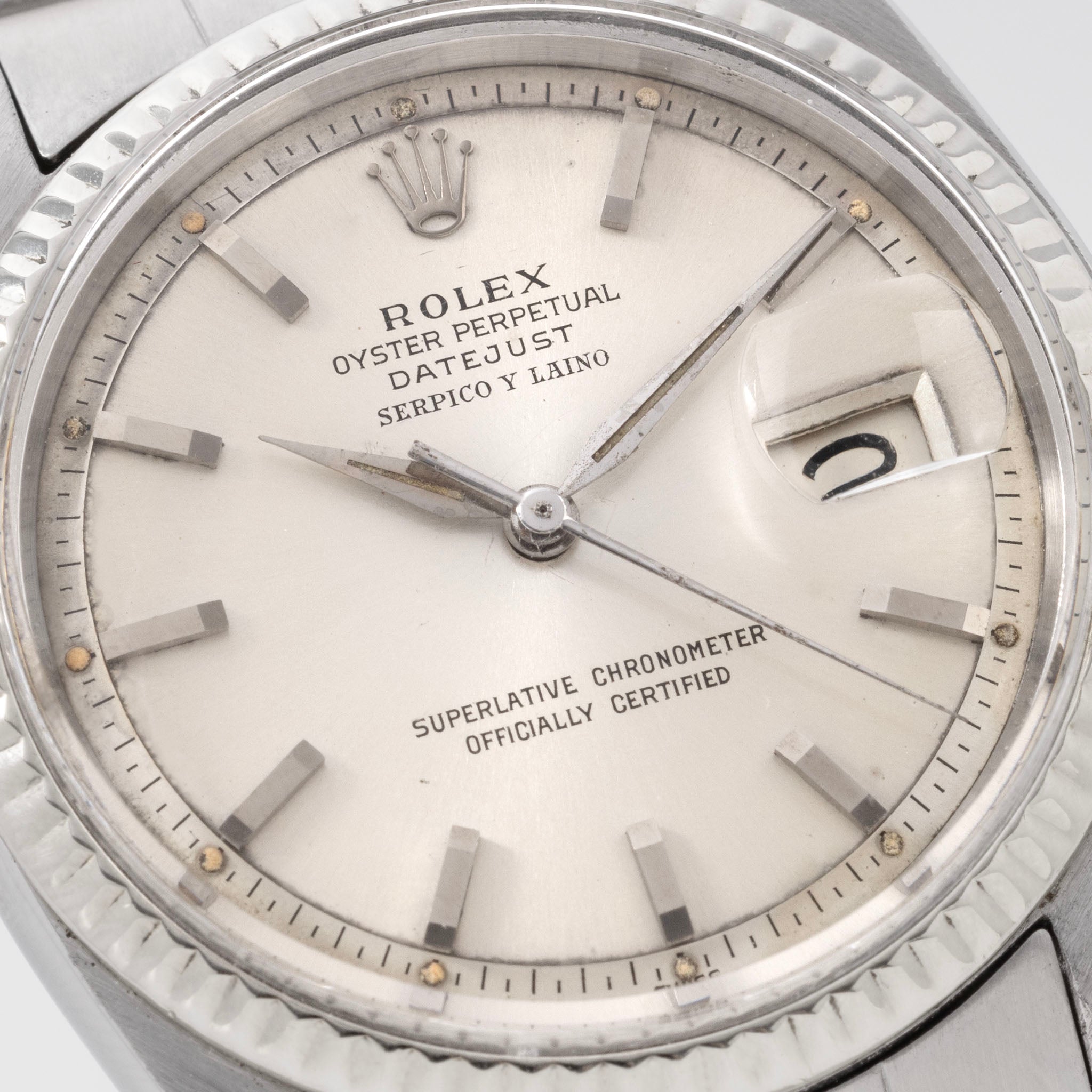 Rolex Datejust 1601 silver soleil Zifferblatt Serpico y Laino