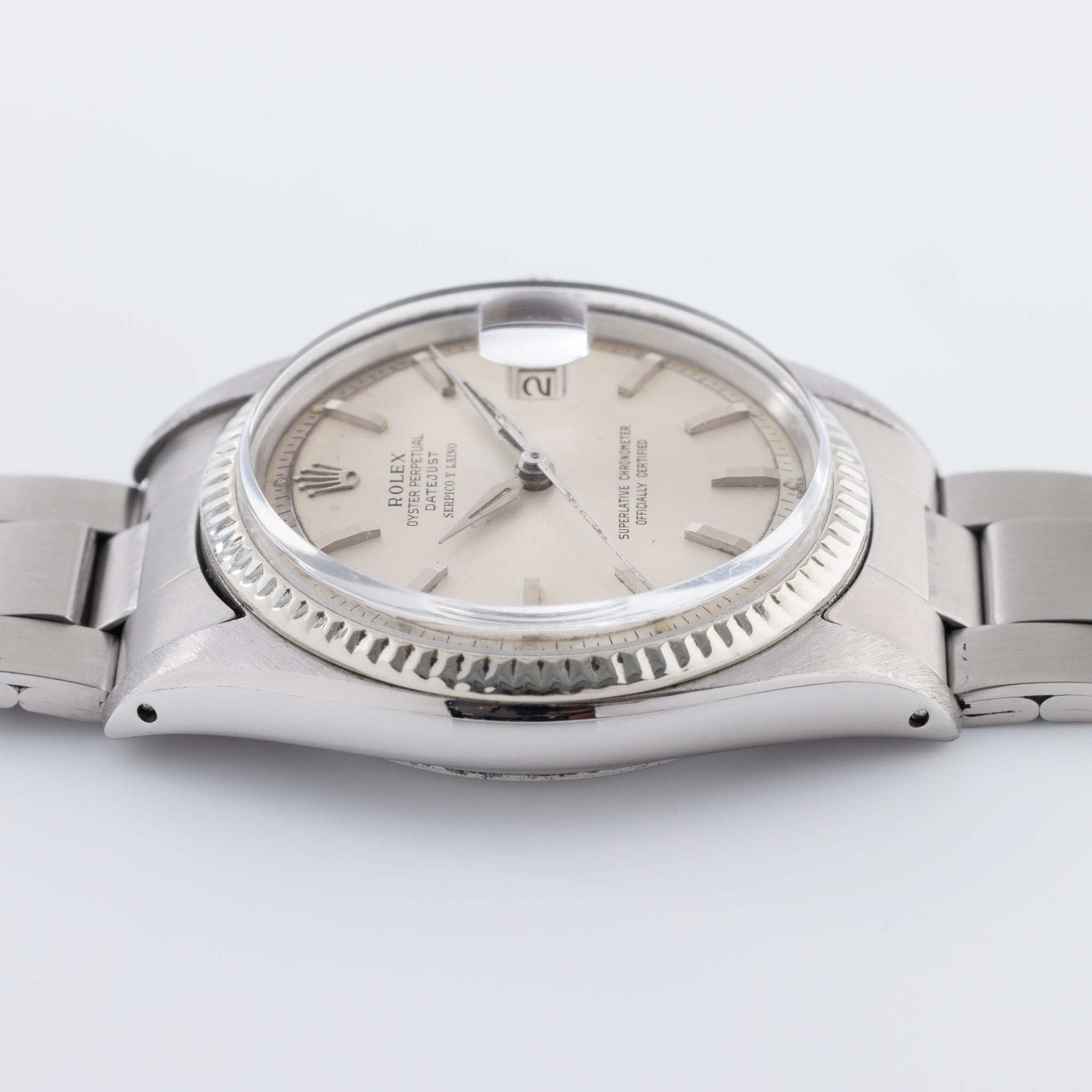 Rolex Datejust 1601 silver soleil Zifferblatt Serpico y Laino