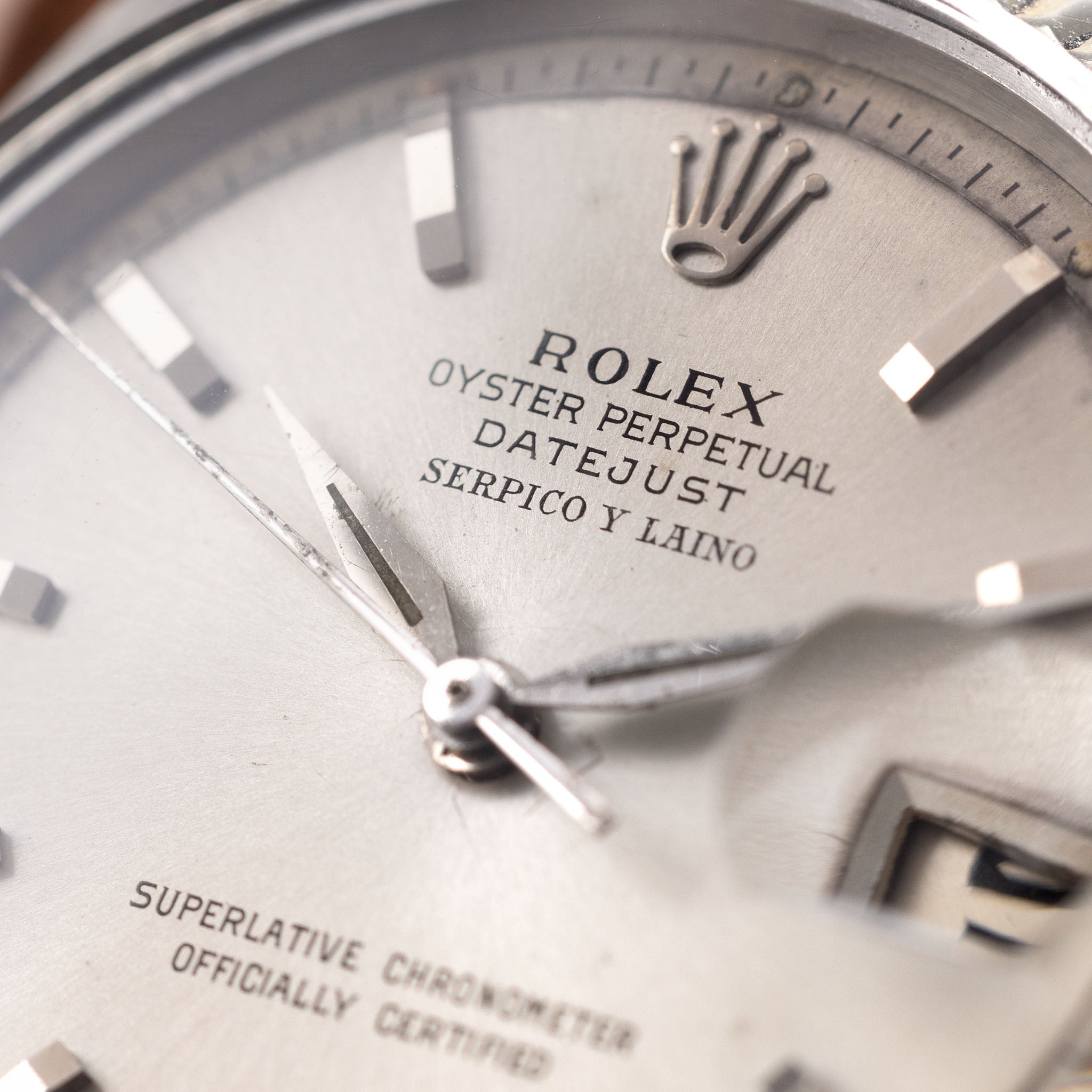 Rolex Datejust 1601 silver soleil Zifferblatt Serpico y Laino