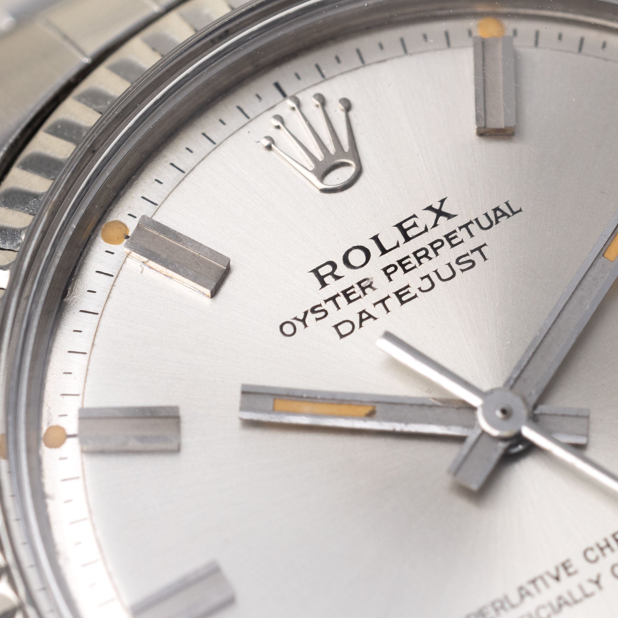 Rolex Datejust 1601 Silbernes Wide Boy Zifferblatt