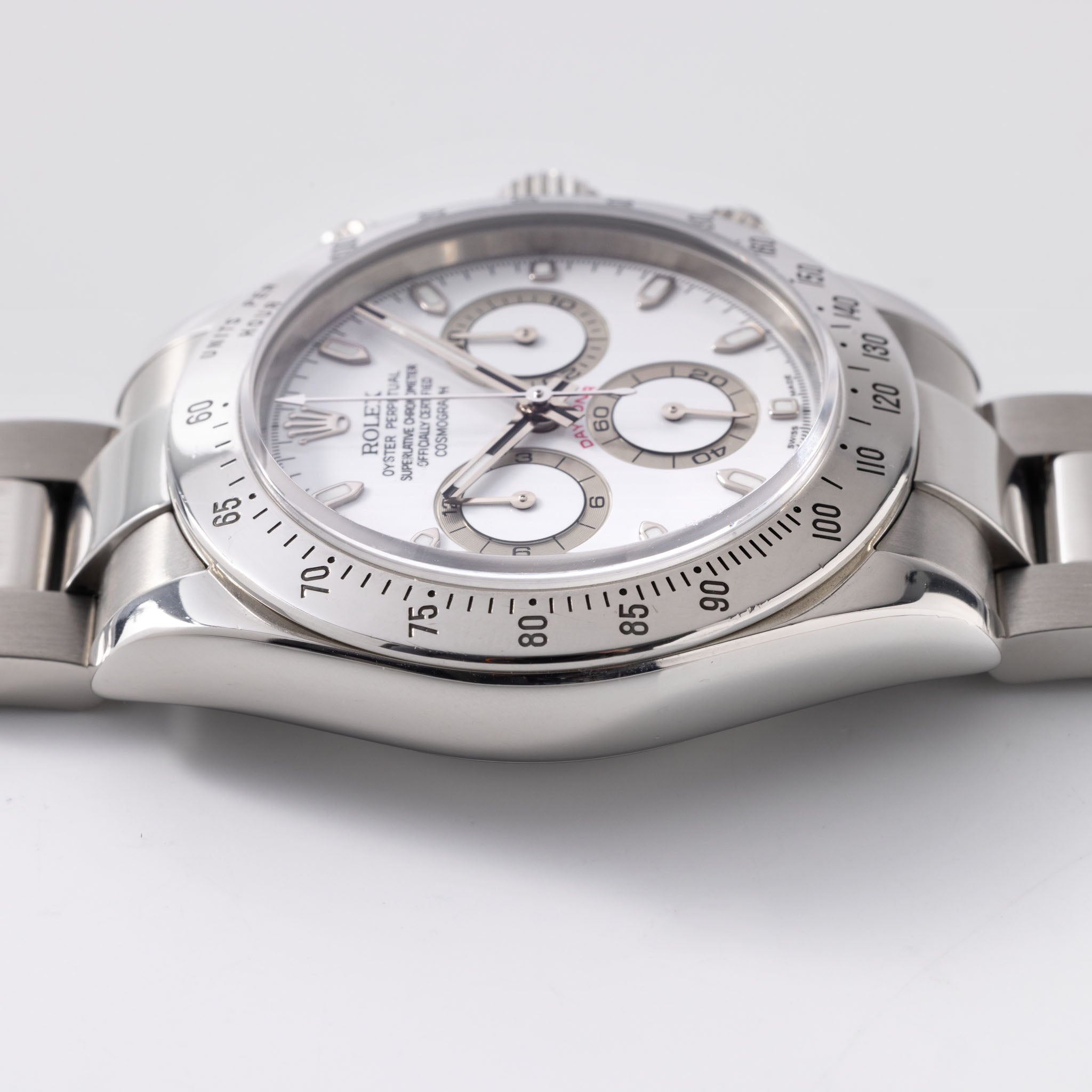 Rolex Cosmograph Daytona 116520 Weißes Zifferblatt mit Box und Papiere