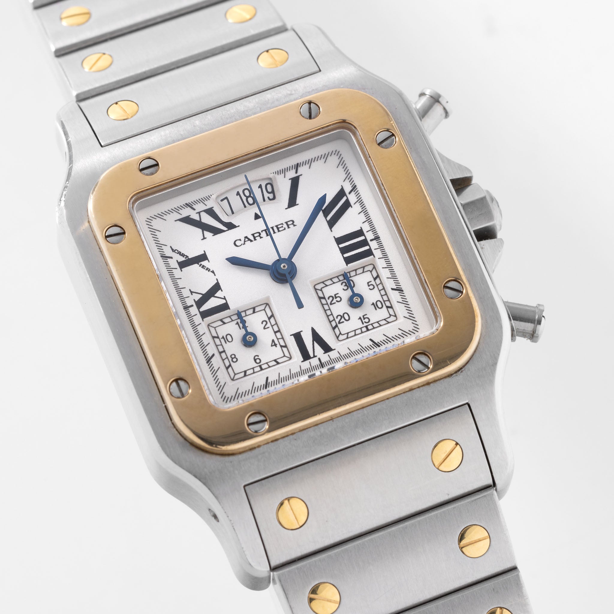 Cartier Santos Galbee chronoflex 2425 Stahl Gold Bicolor