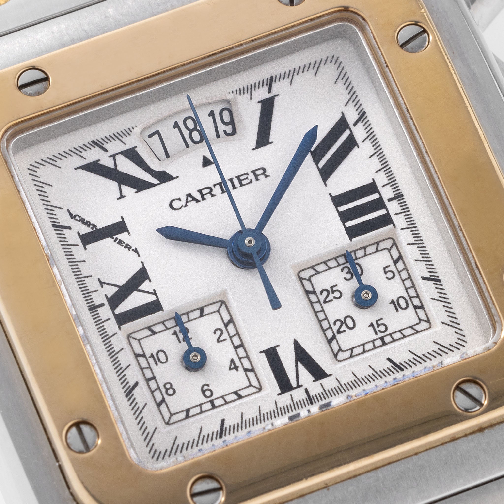 Cartier Santos Galbee chronoflex 2425 Stahl Gold Bicolor