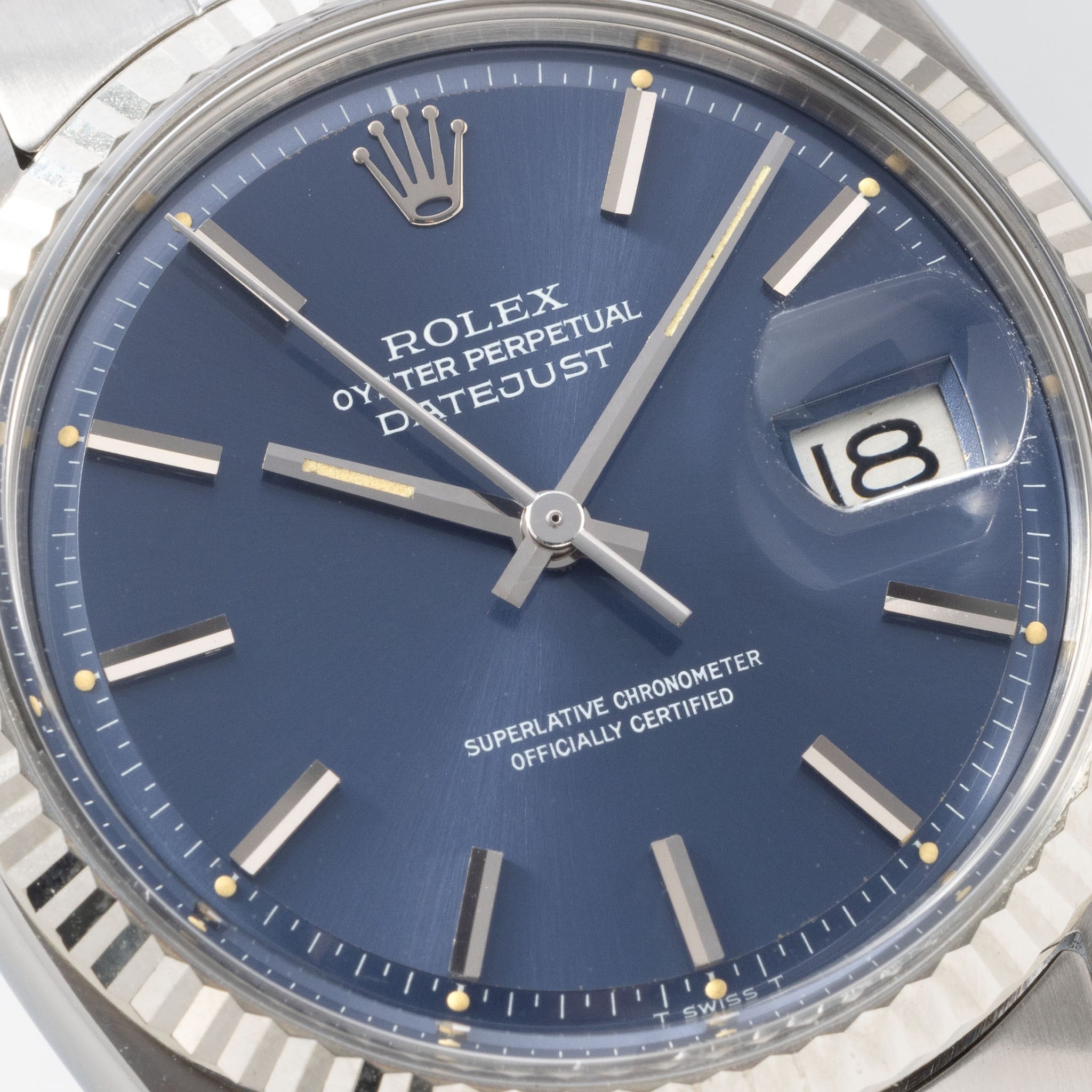 Rolex Datejust 1601 blaues Zifferblatt mit Papieren