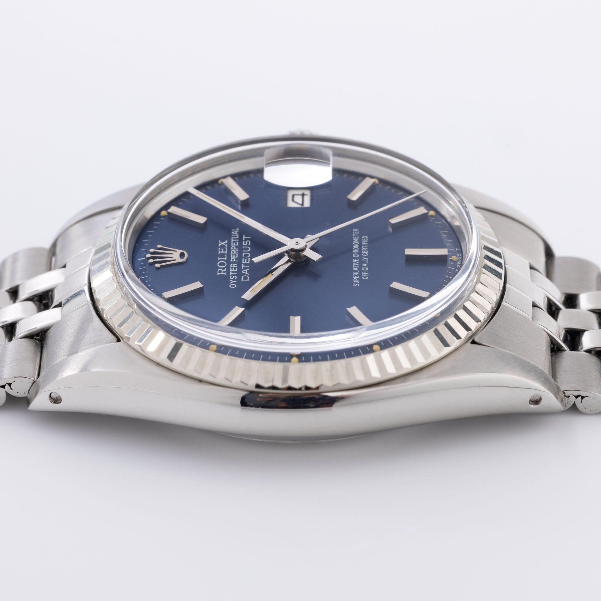 Rolex Datejust 1601 blaues Zifferblatt mit Papieren