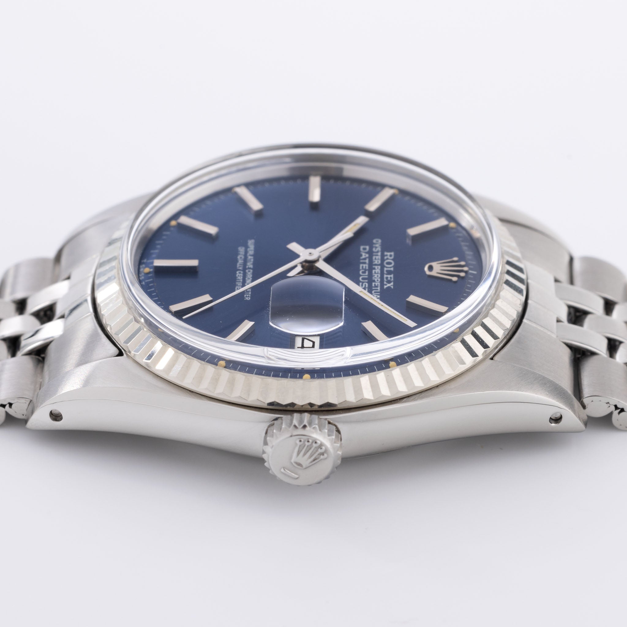 Rolex Datejust 1601 blaues Zifferblatt mit Papieren