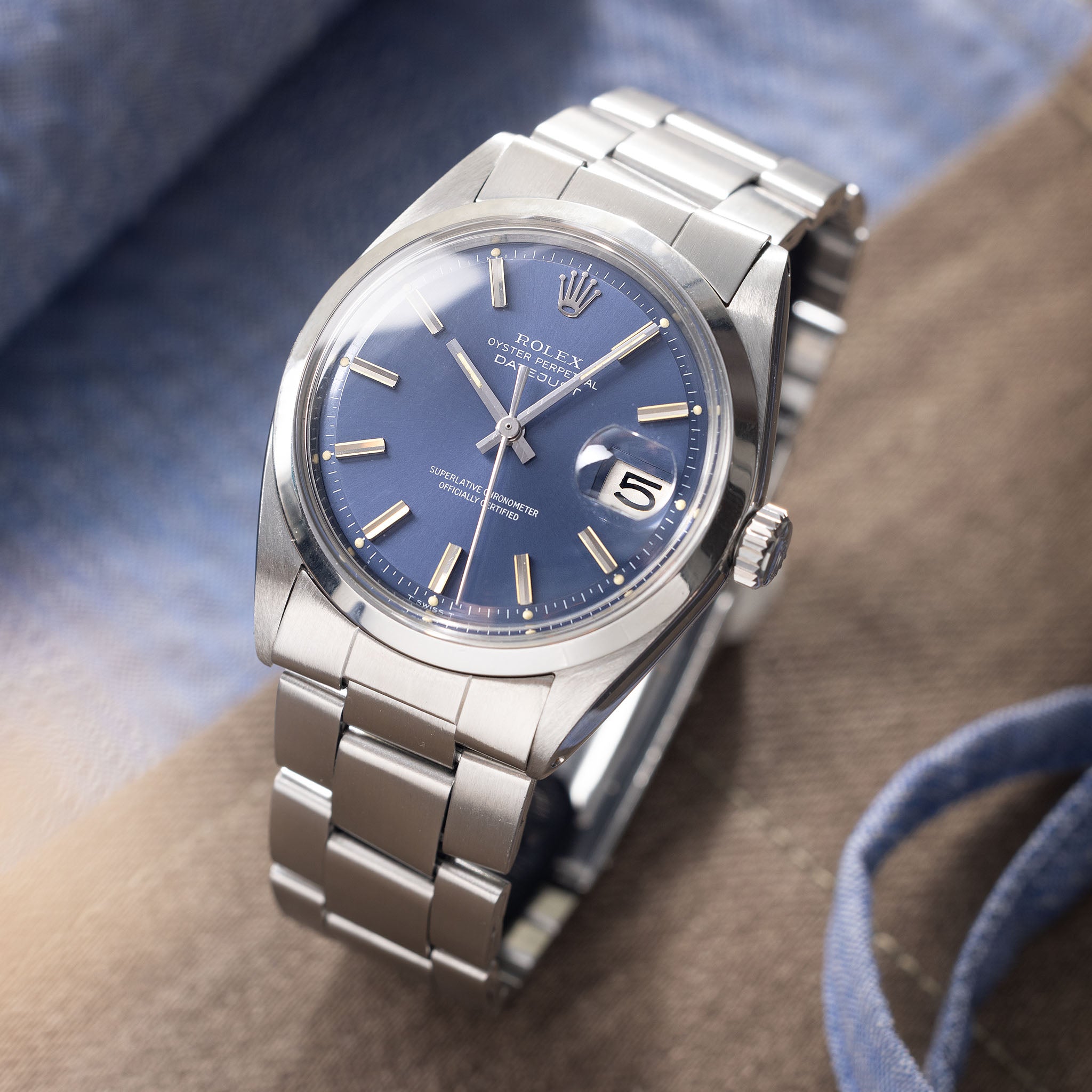 Rolex Datejust 1600 mit blauem Zifferblatt