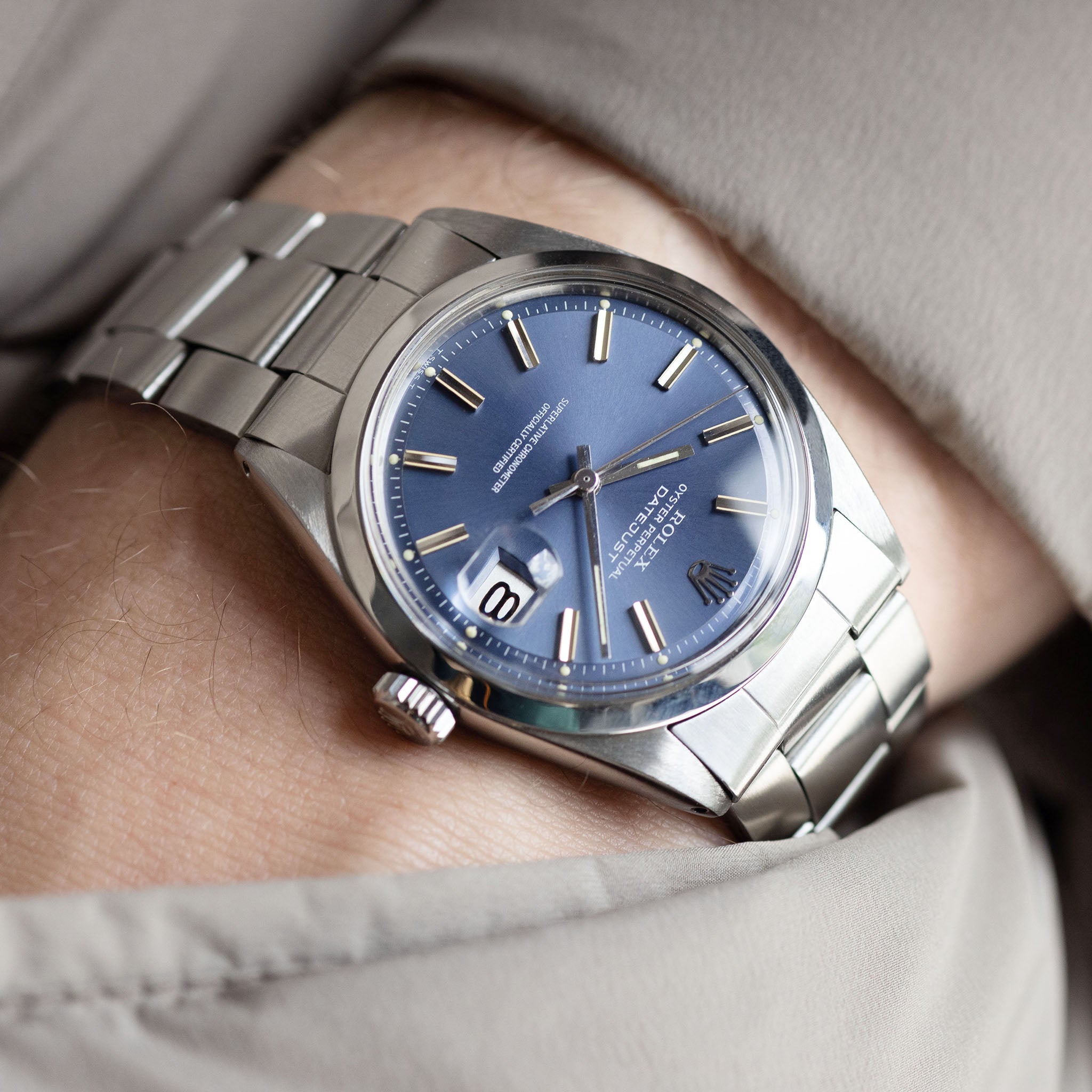 Rolex Datejust 1600 mit blauem Zifferblatt