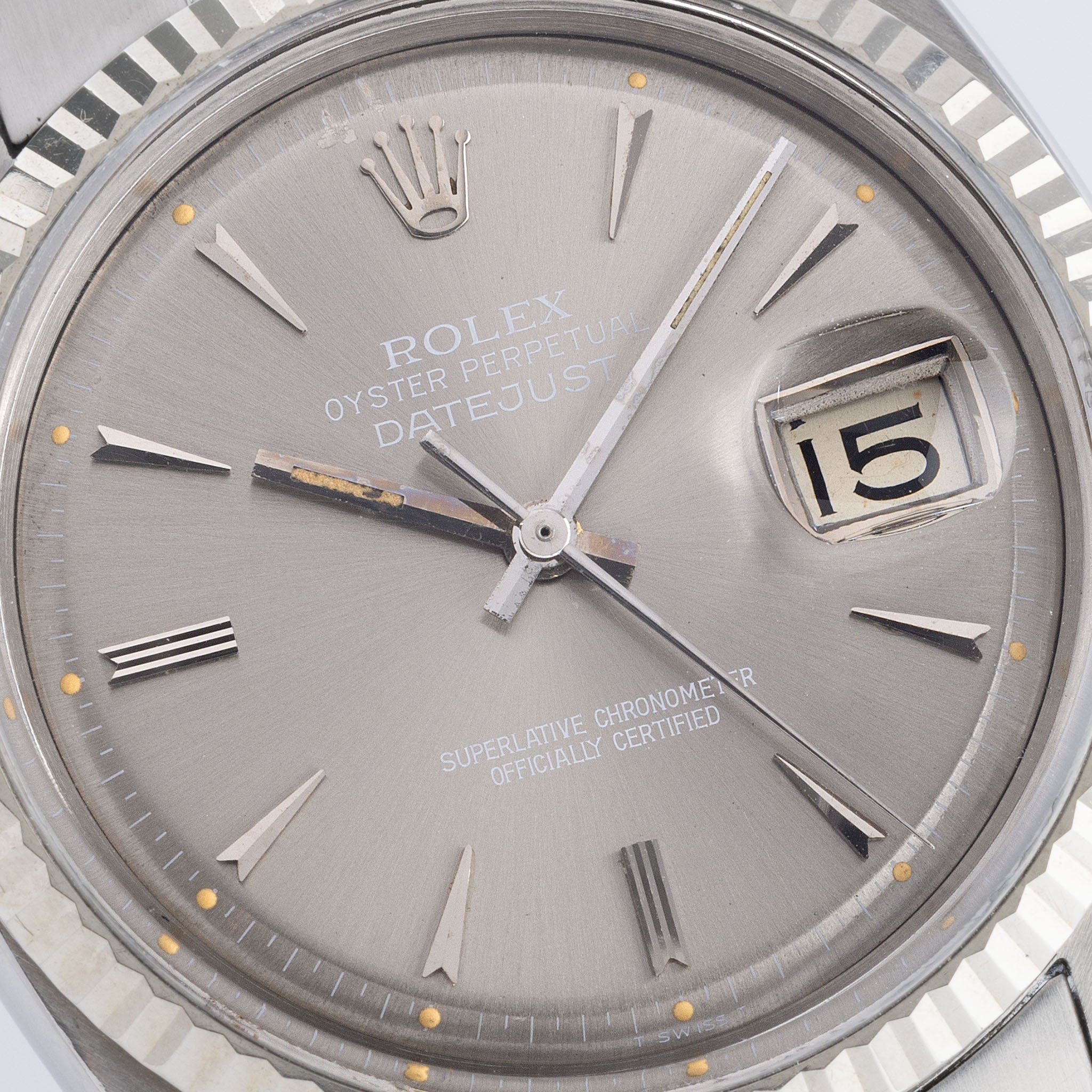Rolex Datejust 1601 seltene graues "Arrowhead" Zifferblatt