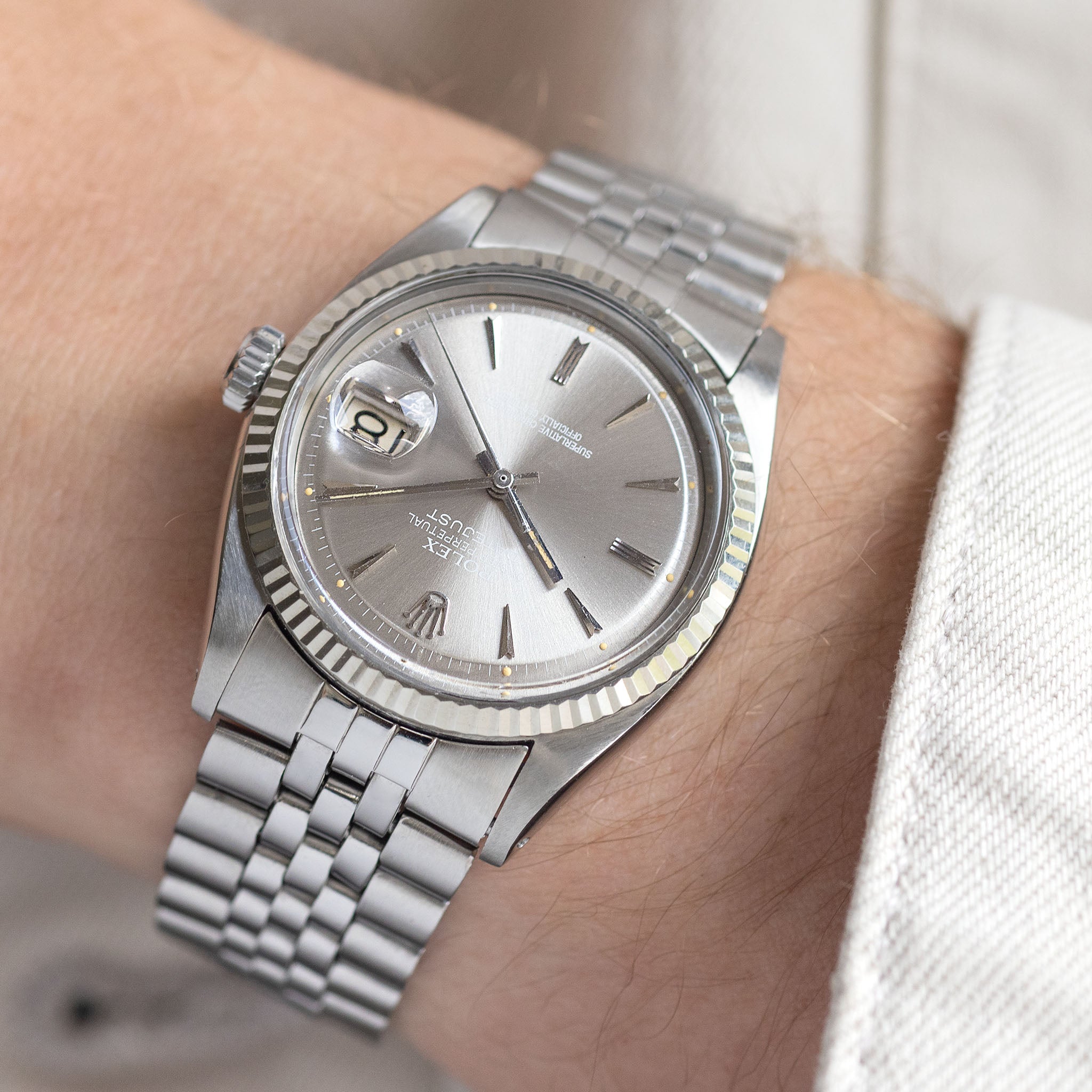 Rolex Datejust 1601 seltene graues "Arrowhead" Zifferblatt