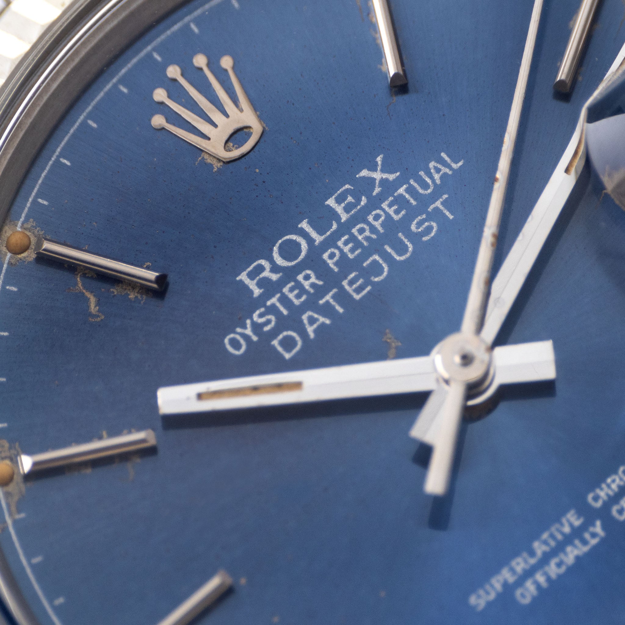 Rolex Datejust 16014 mit seltenes Blauem Chapter Ring Zifferblatt mit Spiegelei-Patina