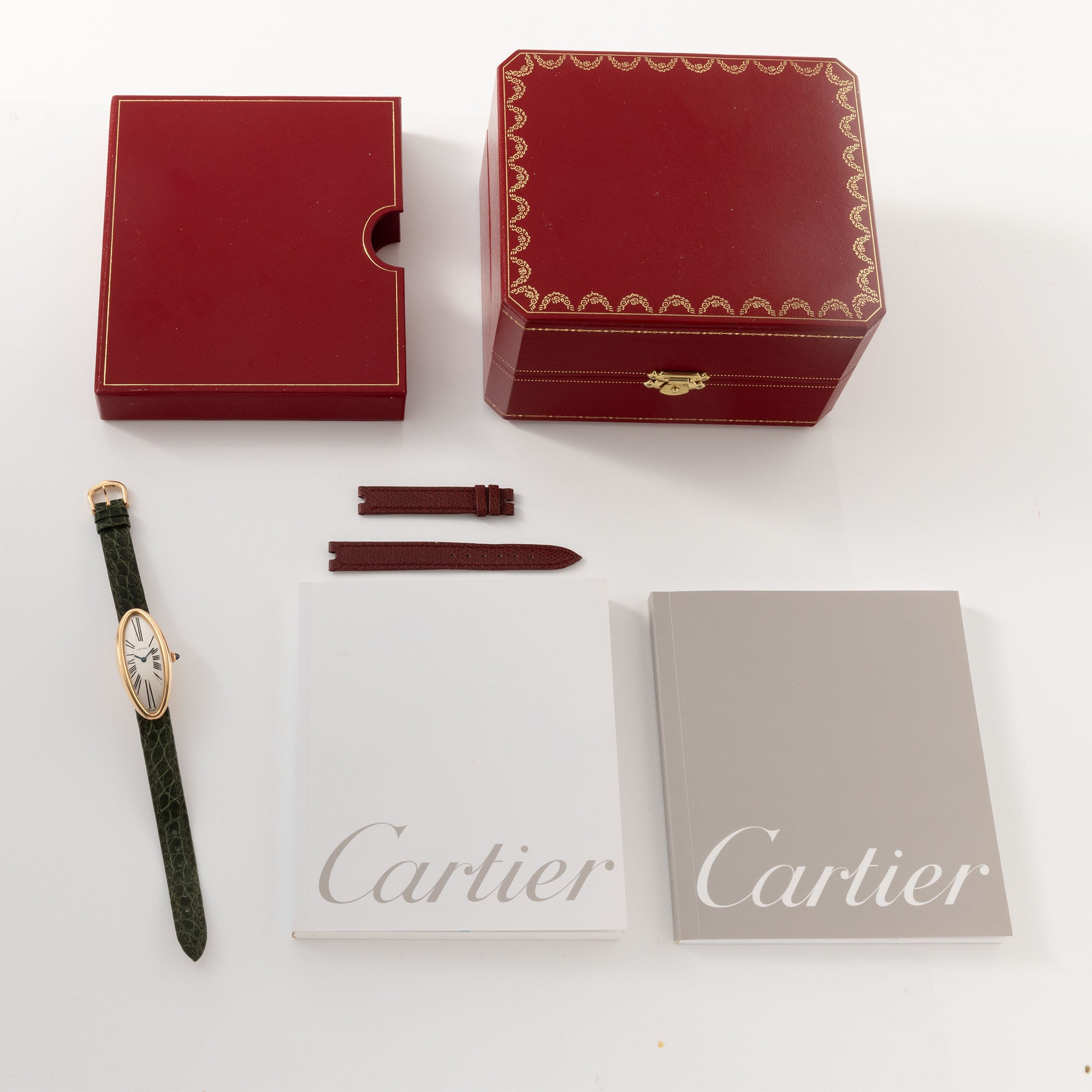 Cartier Baignoire Allongée Referenz 2606 Roségold Box und Papiere