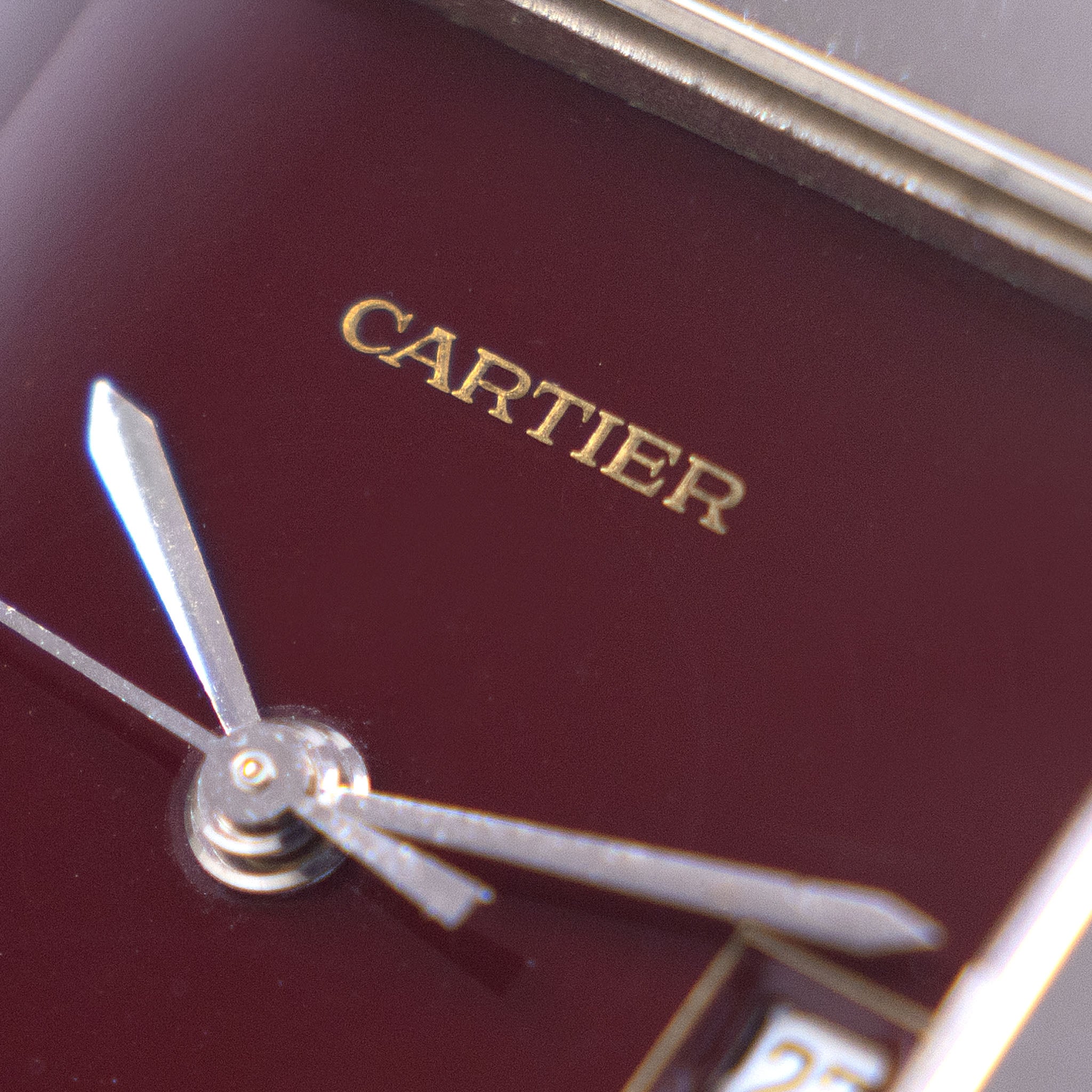 Cartier Santos Carrée 2960 Burgundy Zifferblatt
