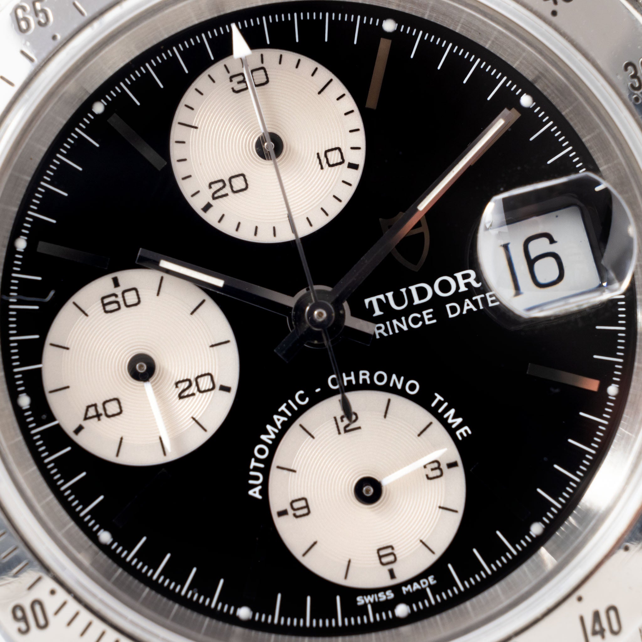 Tudor Prince Date Chronograph mit schwarzem Zifferblatt Referenz 79280