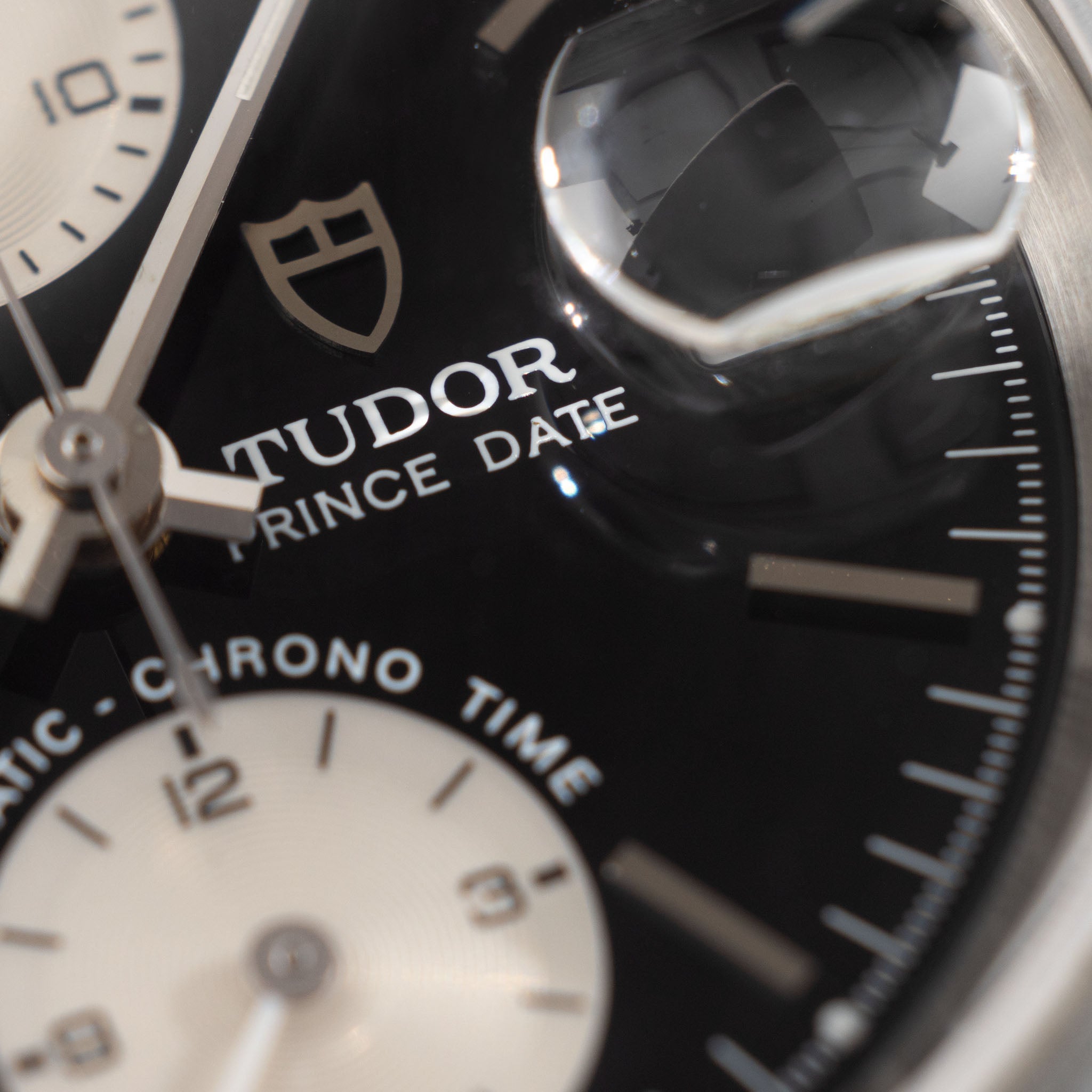 Tudor Prince Date Chronograph mit schwarzem Zifferblatt Referenz 79280