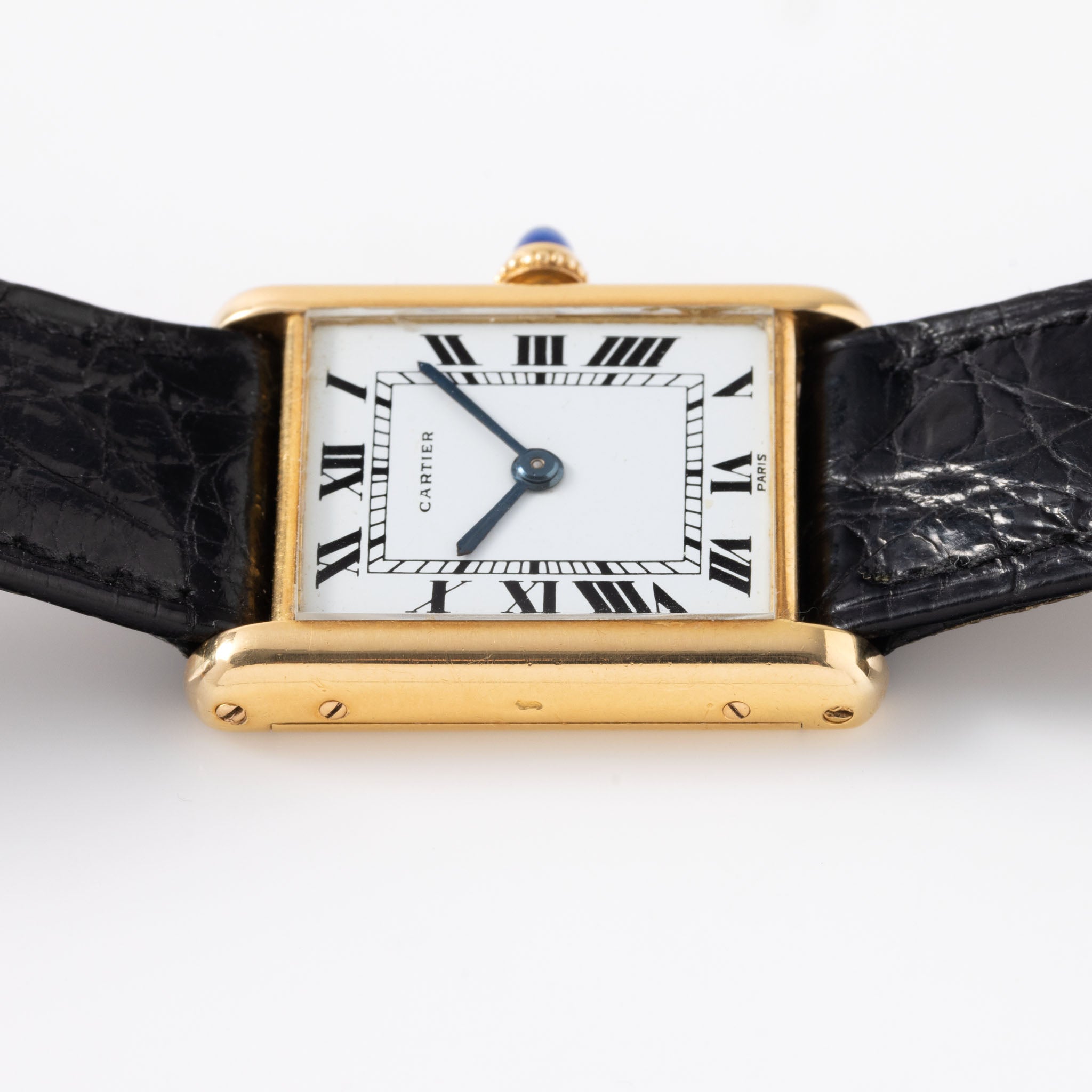 Cartier Tank Louis 18 Karat Gold "Paris Zifferblatt" mit Jaeger Uhrwerk 1960er