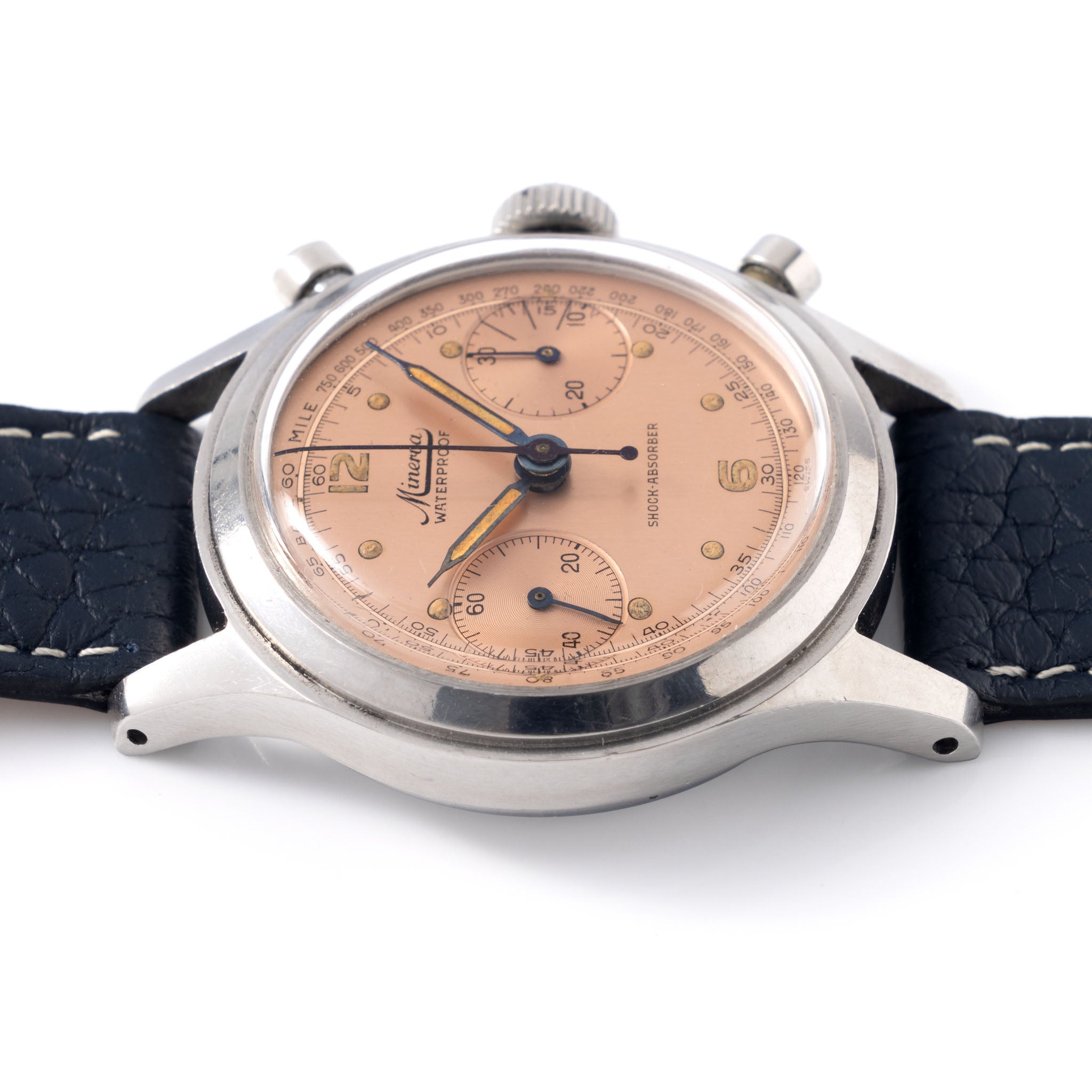 Minerva Chronograph Salmon Dial Cal 13-20ch Ref 1335