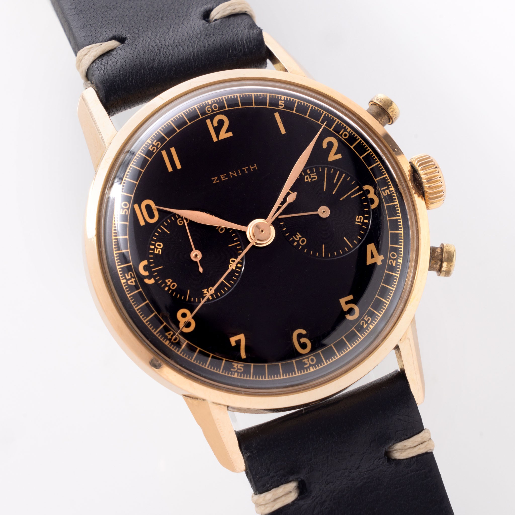 Zenith Chronograph 18 Karat Roségold mit Militär Provenance