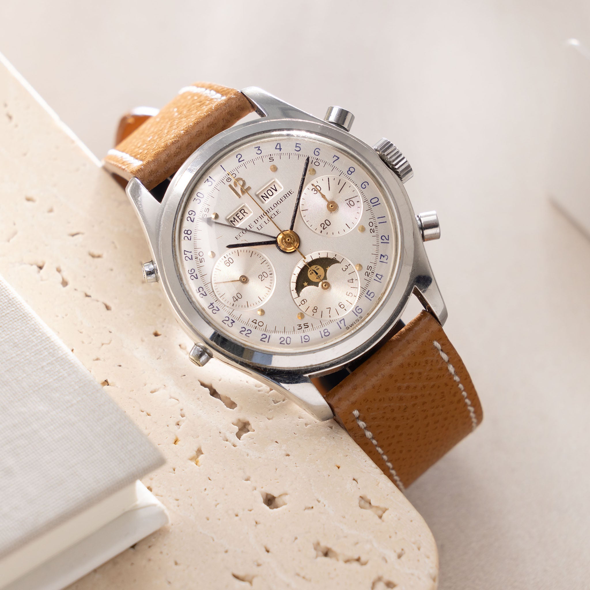 Triple Date Chronograph Moonphase Spillmann Case Ecole D'Horlogerie Le Locle