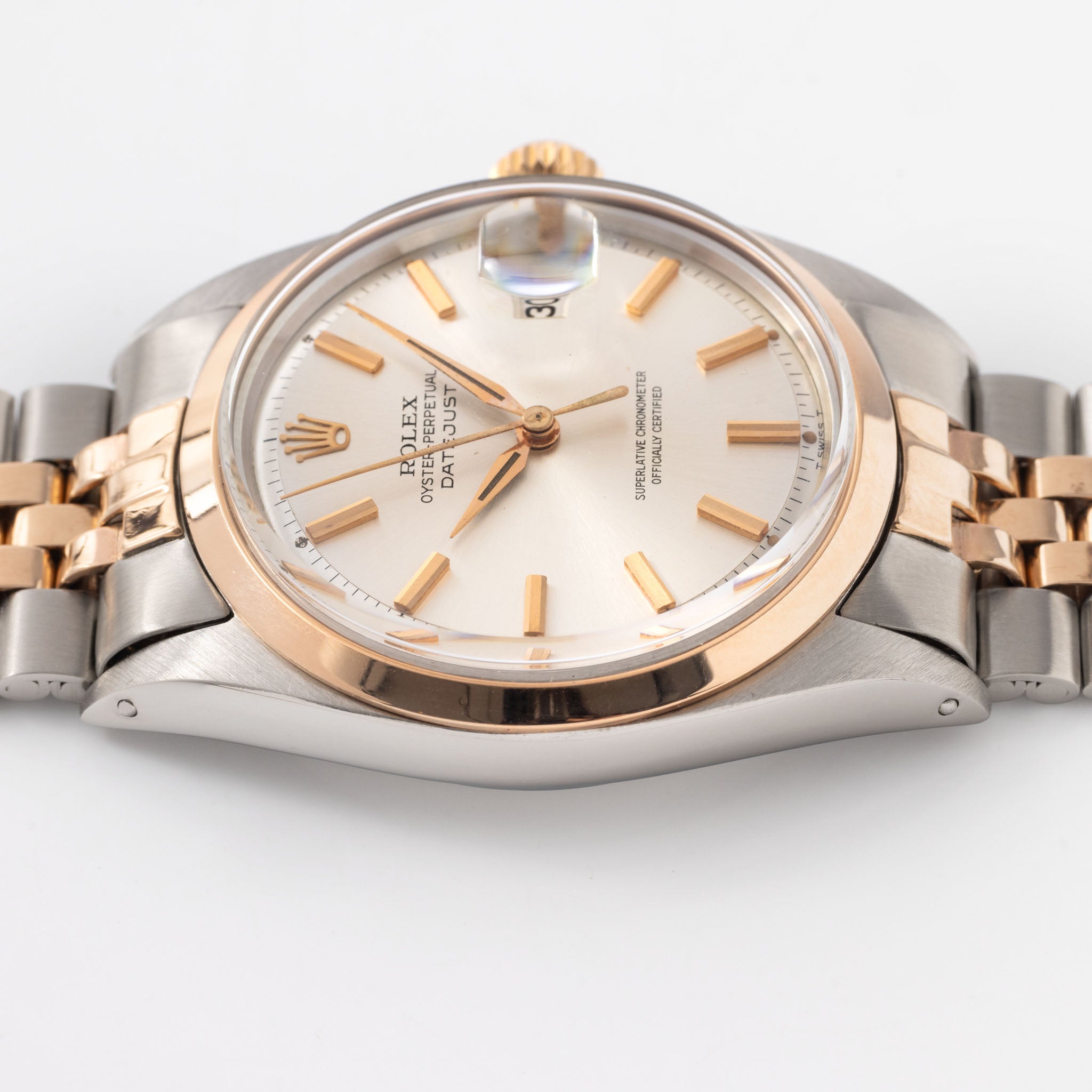 Rolex Datejust Silver Dial Steel and Rose Gold Ref. 1600