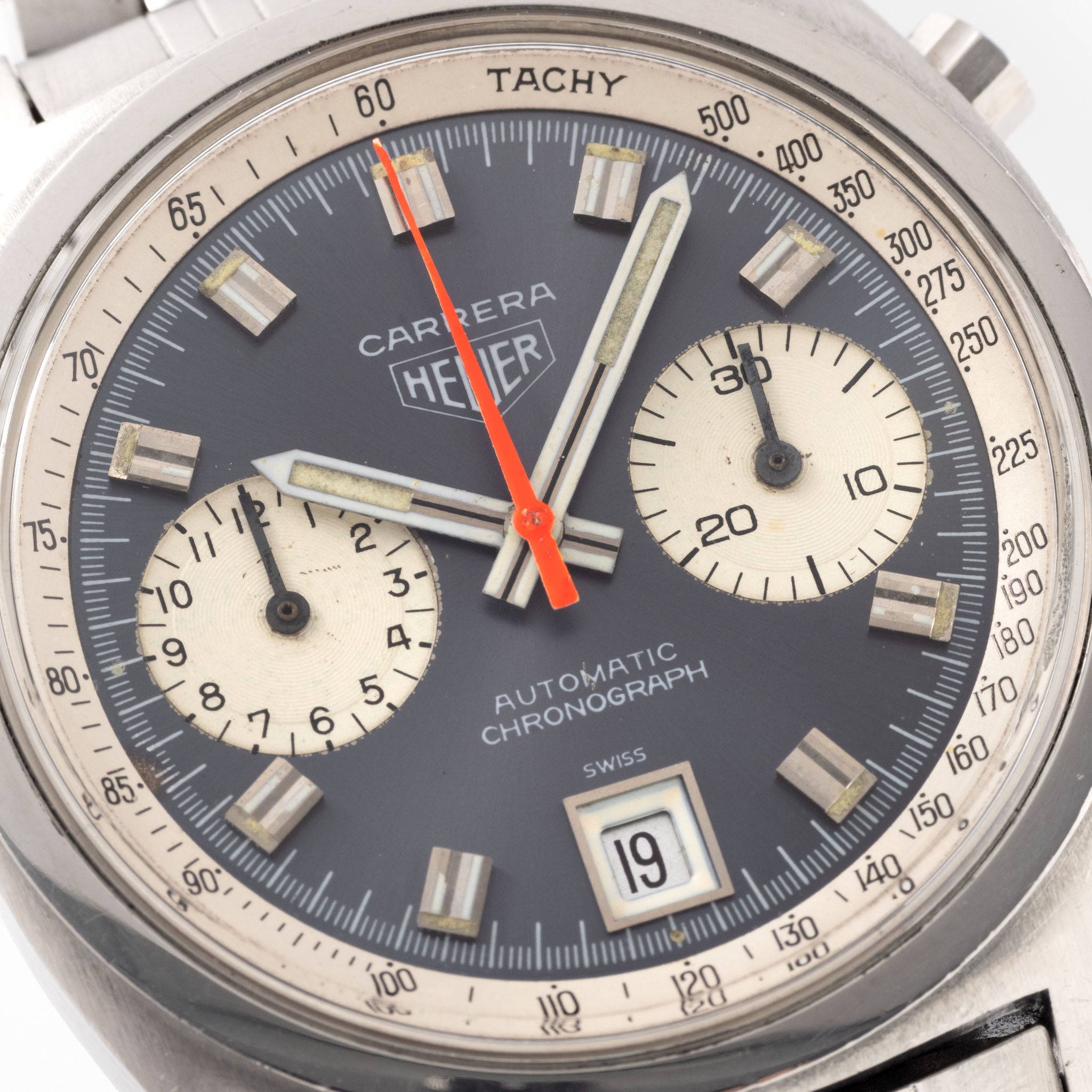 Heuer Carrera Blue Soleil Dial with Original Warranty Paper Ref. 1153N "Mick Jagger"