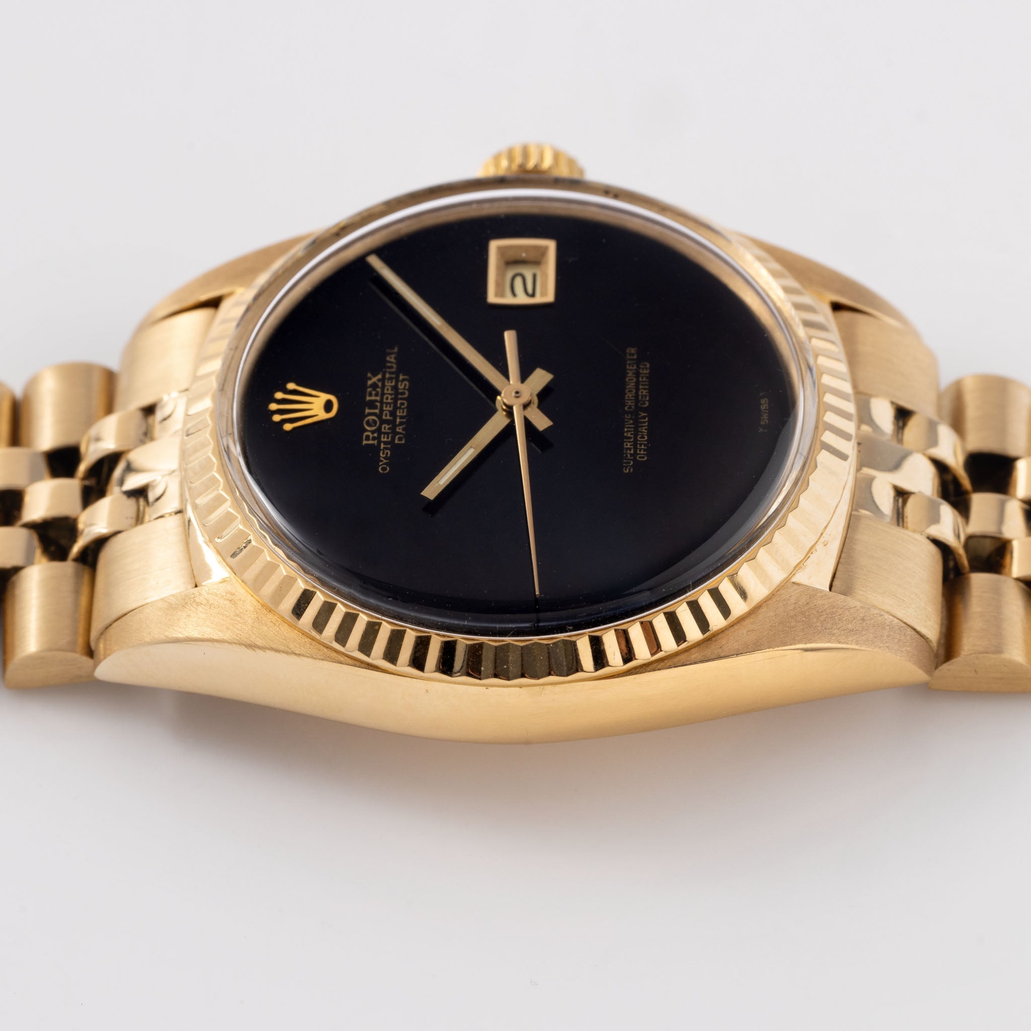 Rolex Datejust Onyx Dial in 18k Yellow Gold Ref. 1601/8