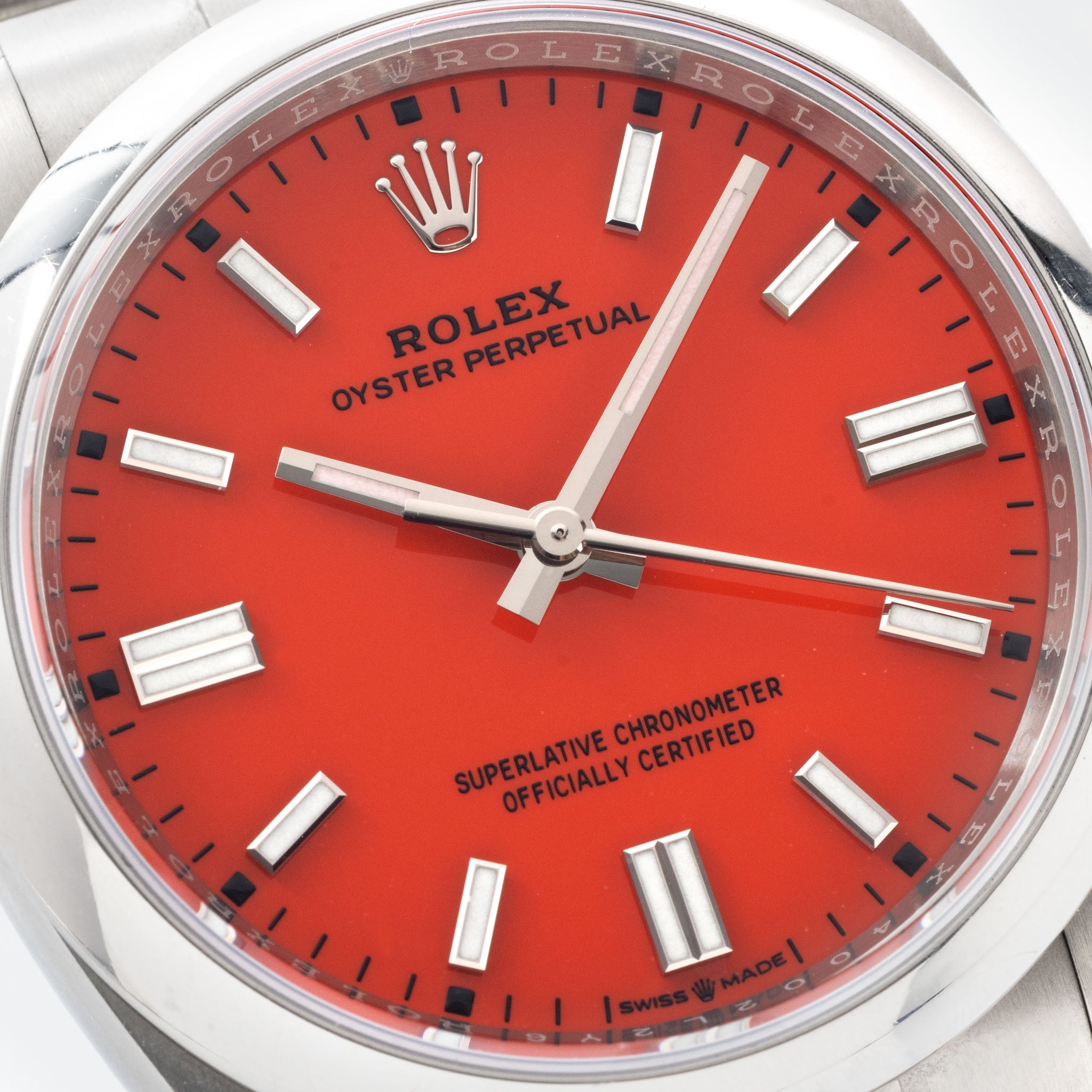 Rolex Oyster Perpetual "Coral" Red Dial Full Set Ref 126000