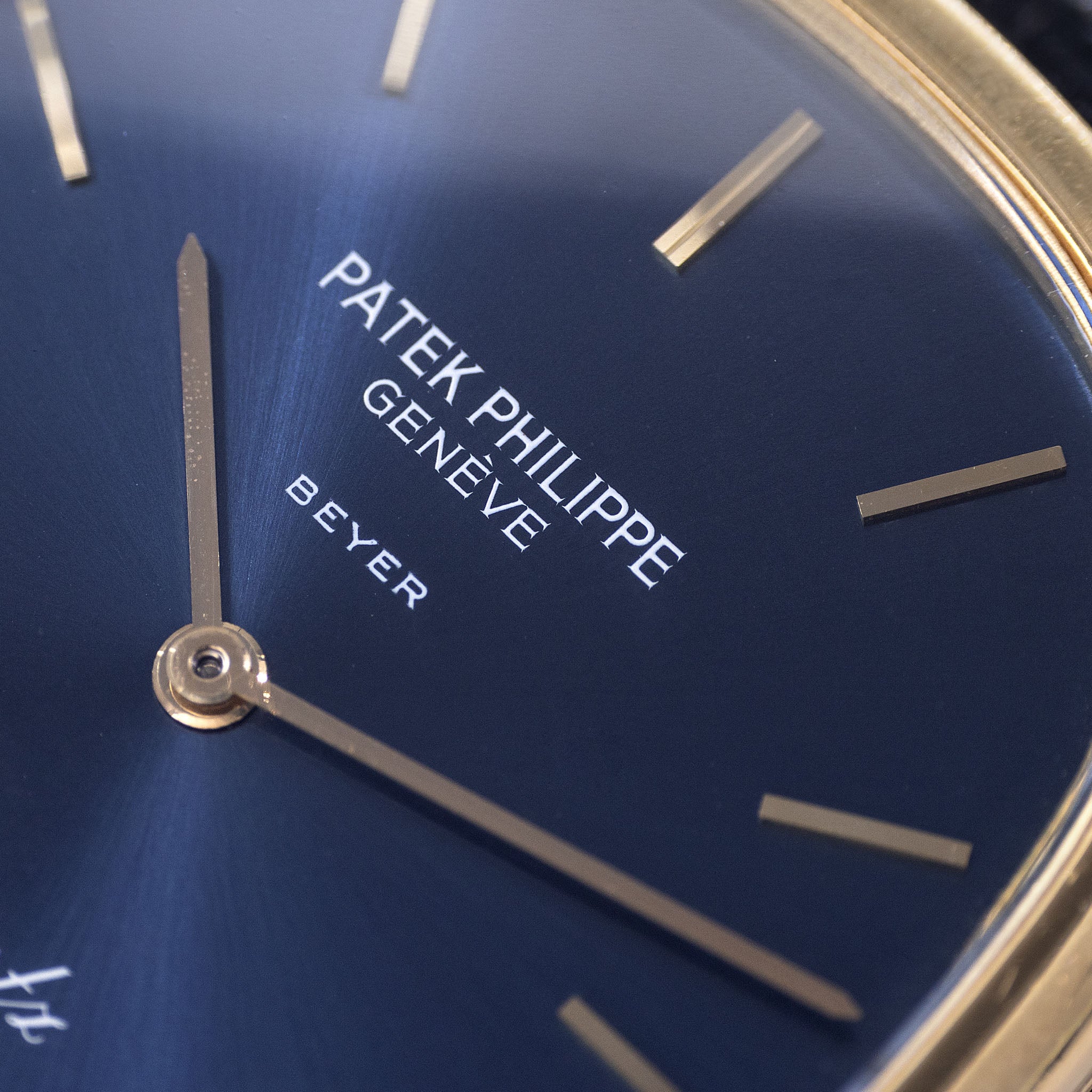 Patek Philippe Golden Ellipse Ref. 3838/1 Beyer Double-Signed with Blue Dial