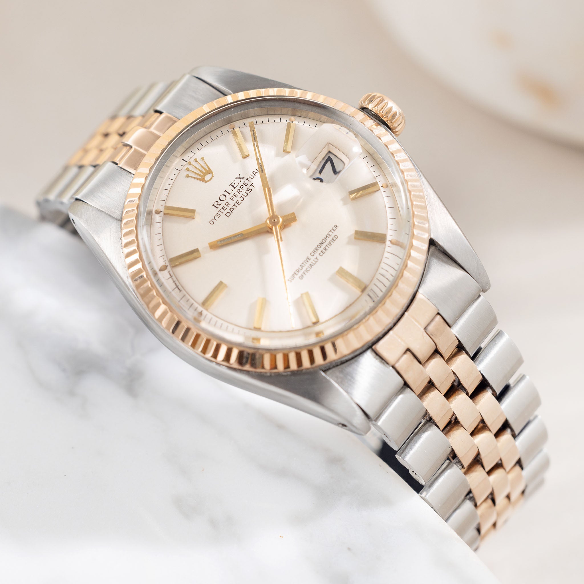 Rolex Datejust Silver Dial Steel and Rose Gold Execution Ref. 1601