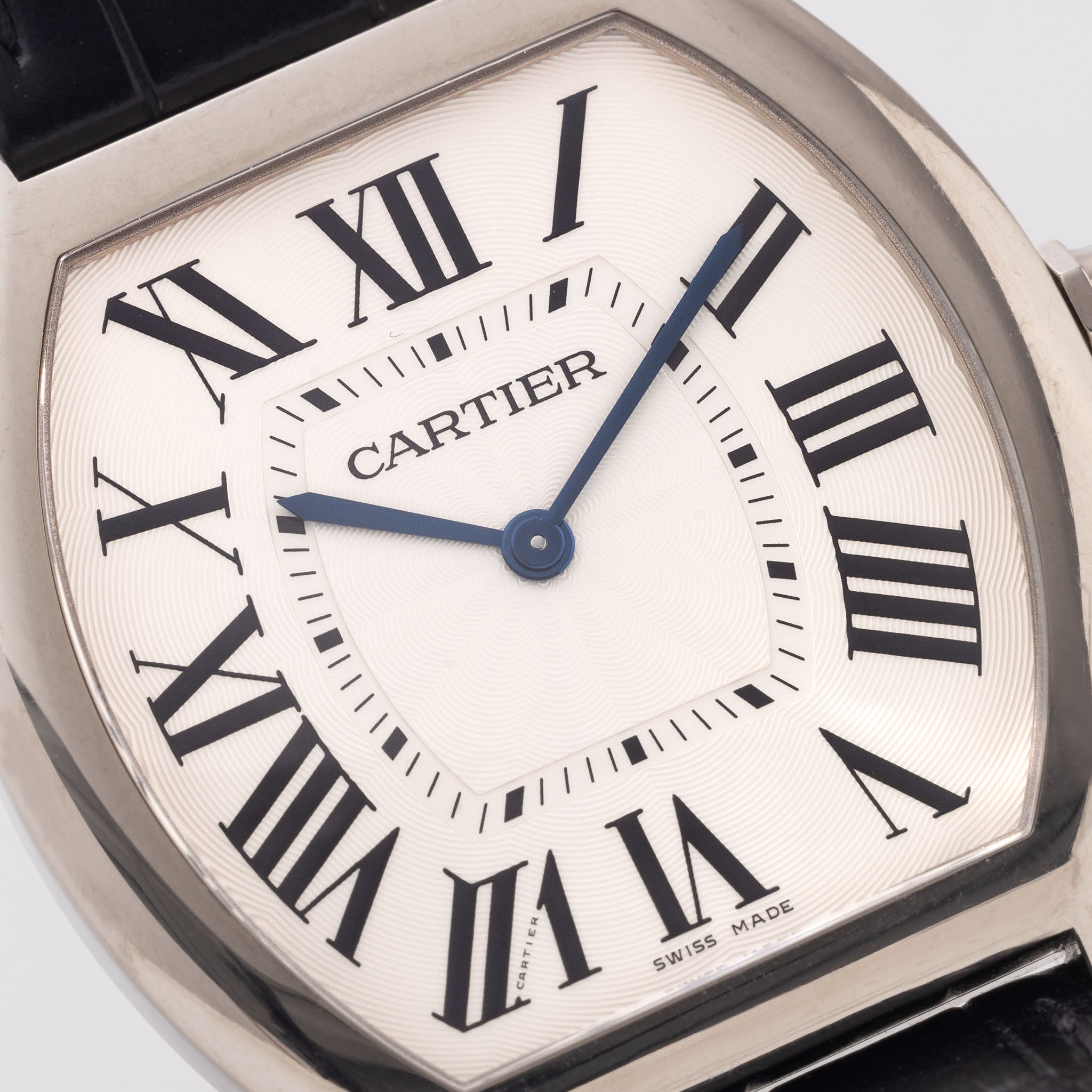 Cartier Tortue Grand in 18k White Gold "Guilloché" Dial Ref. 3798