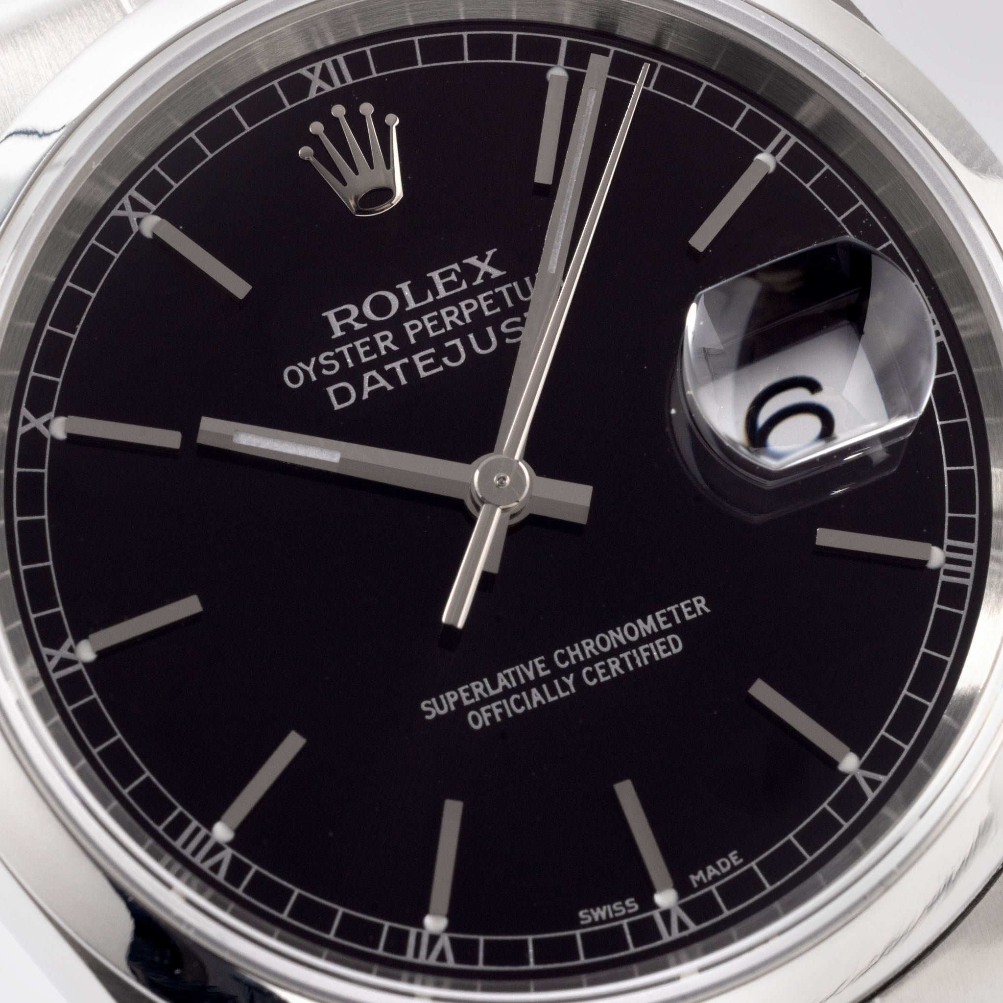 Rolex Datejust Rare Black Dial with Silver Print Ref. 16200