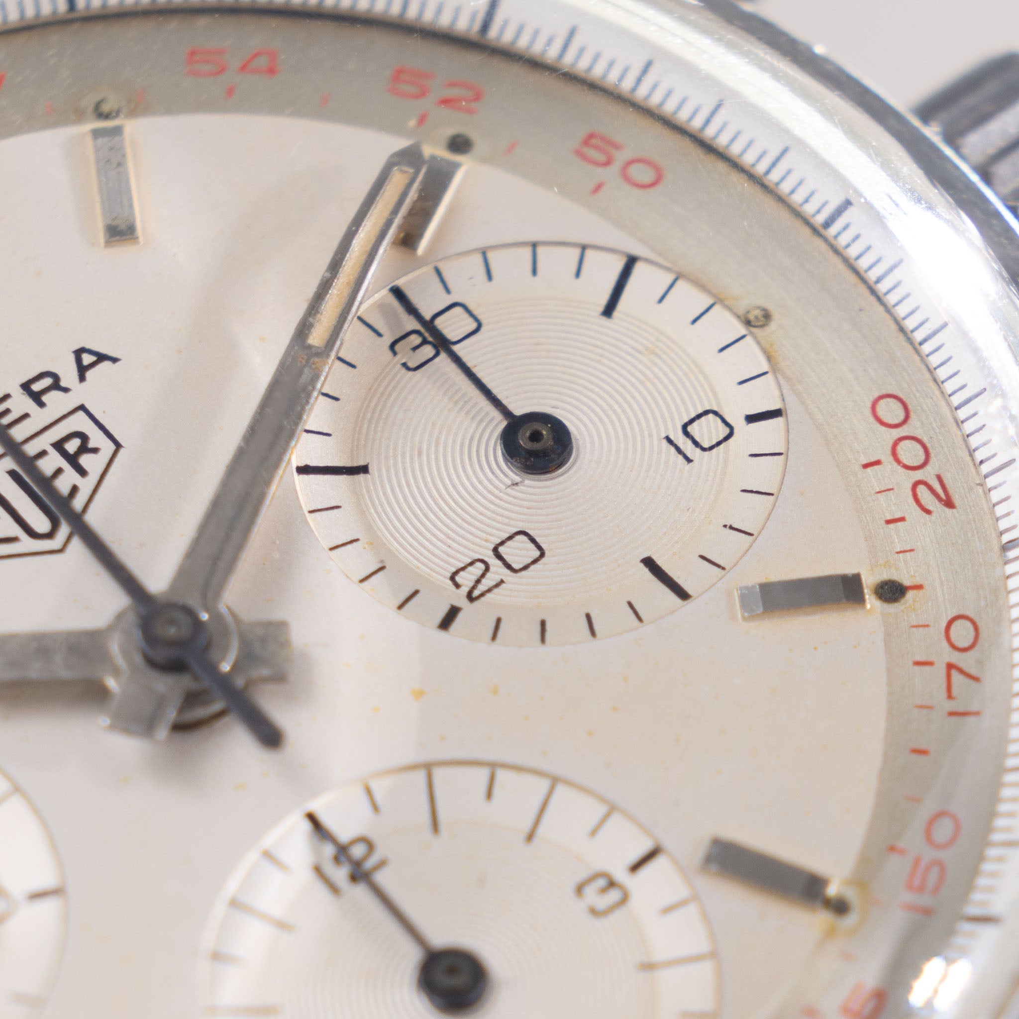 Heuer Carrera 12 Silver Dial "Red Tachy" Ref. 2447