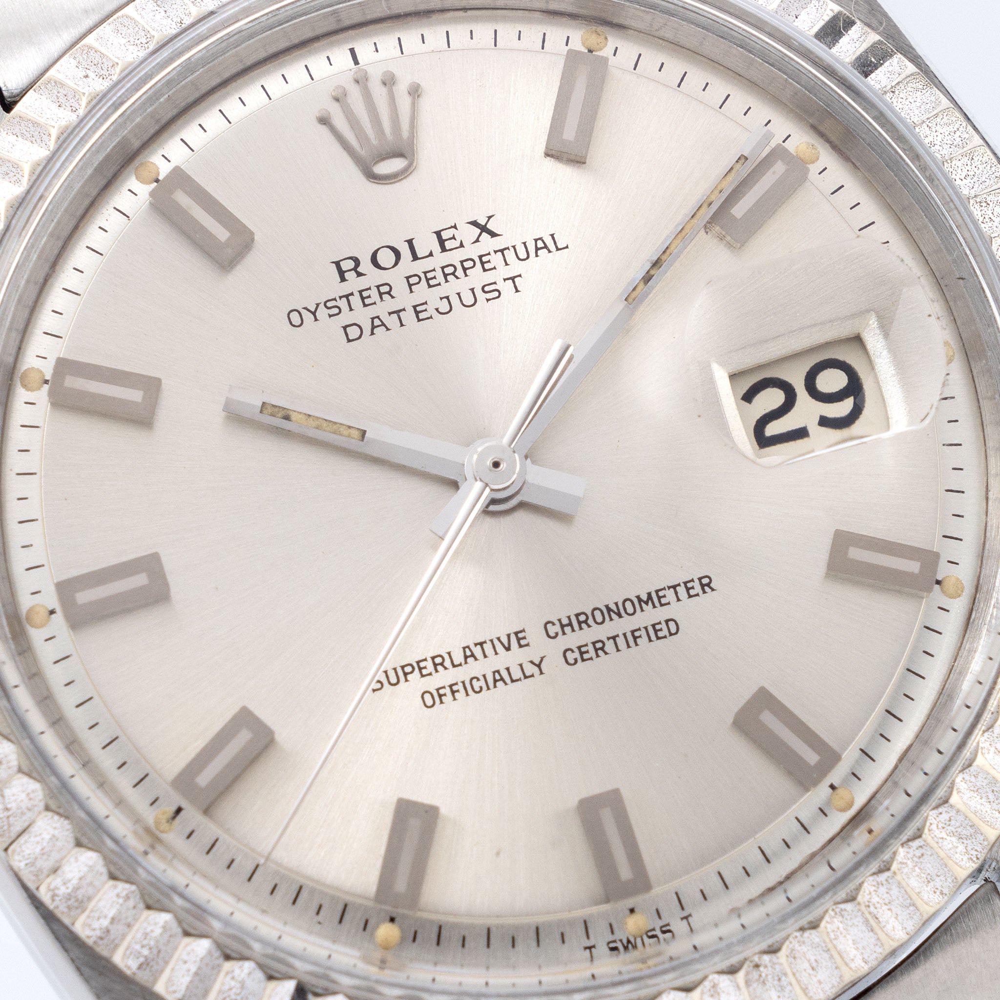 Rolex Datejust Silver "Singer " dial ref 1601